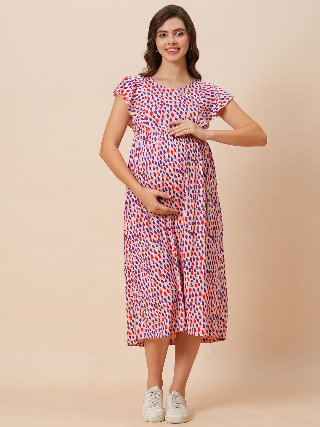 Inner Sense Women Floral Printed Organic Cotton Maternity Round Neck Maxi Dress, Pink
Inner Sense Women Floral Printed Organic Cotton Maternity Round Neck Maxi Dress, Pink