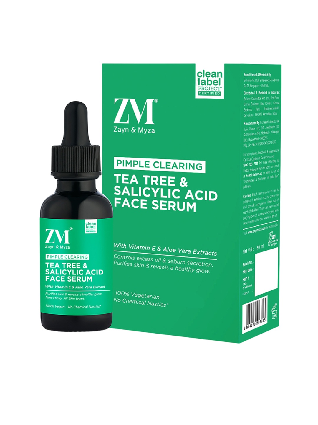 ZM Zayn & Myza Pimple Clearing Tea Tree & Salicylic Acid Face Serum - 30 ml, Transparent
ZM Zayn & Myza Pimple Clearing Tea Tree & Salicylic Acid Face Serum - 30 ml, Transparent