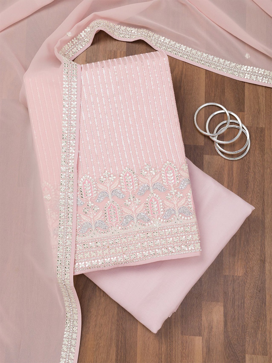 Koskii Ethnic Motif Embroidered Sequinned & ThreadWork Georgette Unstitched Dress Material, Pink
Koskii Ethnic Motif Embroidered Sequinned & ThreadWork Georgette Unstitched Dress Material, Pink