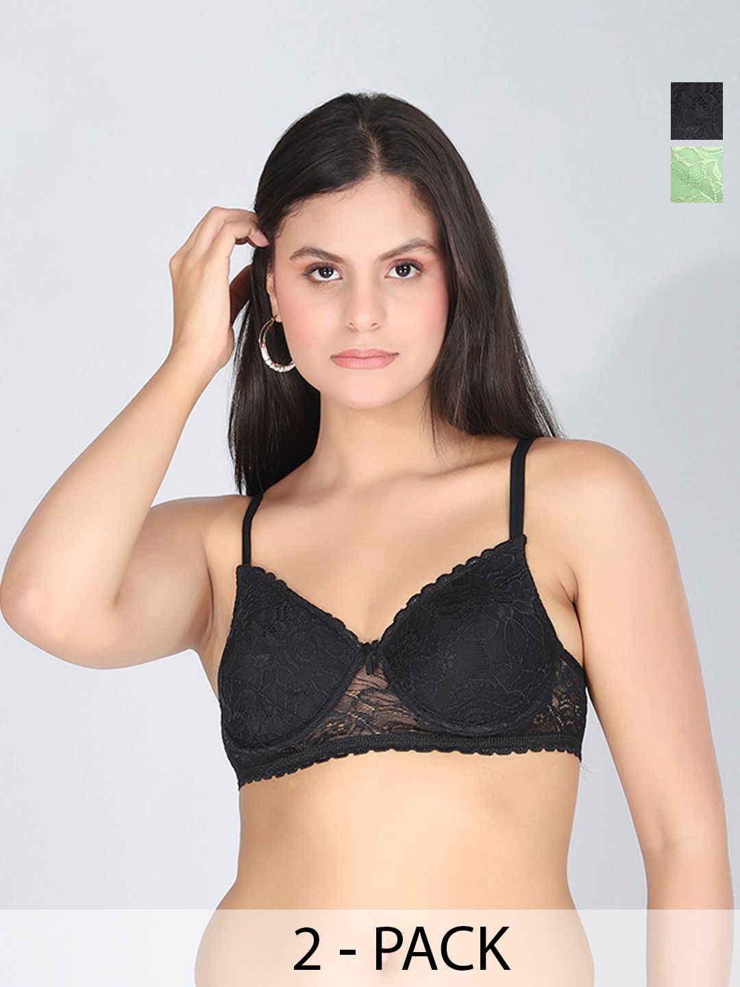 StyFun Women Pack of 2 Full Coverage Underwired Lightly Padded Floral Bra, Black
StyFun Women Pack of 2 Full Coverage Underwired Lightly Padded Floral Bra, Black