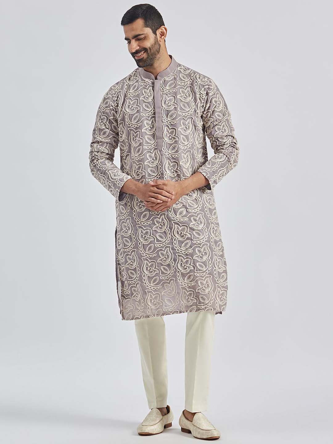 VASTRAMAY Floral Embroidered Thread Work Georgette Straight Kurta with Trousers, Lavender
VASTRAMAY Floral Embroidered Thread Work Georgette Straight Kurta with Trousers, Lavender