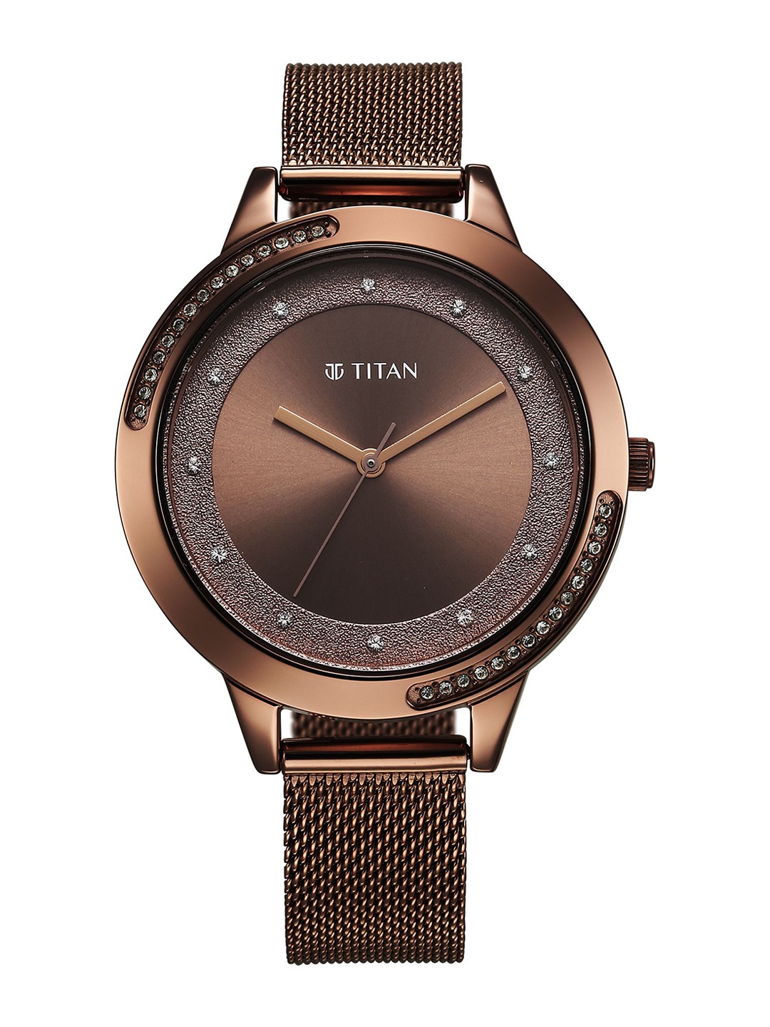 Titan Women Brass Dial & Stainless Steel Bracelet Style Straps Analogue Watch 2764QM01, Brown
Titan Women Brass Dial & Stainless Steel Bracelet Style Straps Analogue Watch 2764QM01, Brown