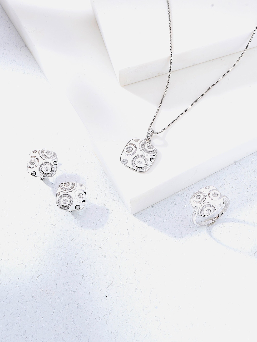 Nipura 925 Sterling Silver Rhodium-Plated Cubic Zirconia Celestial Contemporary Studs
Nipura 925 Sterling Silver Rhodium-Plated Cubic Zirconia Celestial Contemporary Studs