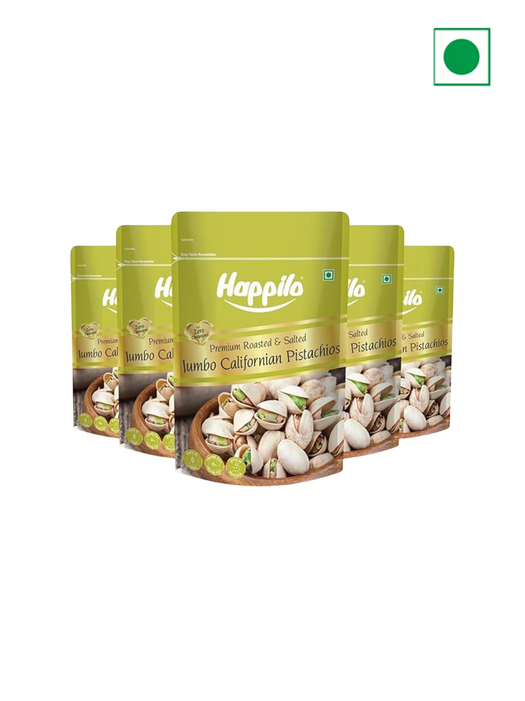 Happilo Set Of 5 Freshly Roasted and Salted California Pistachios- 200 g Each, Green
Happilo Set Of 5 Freshly Roasted and Salted California Pistachios- 200 g Each, Green
