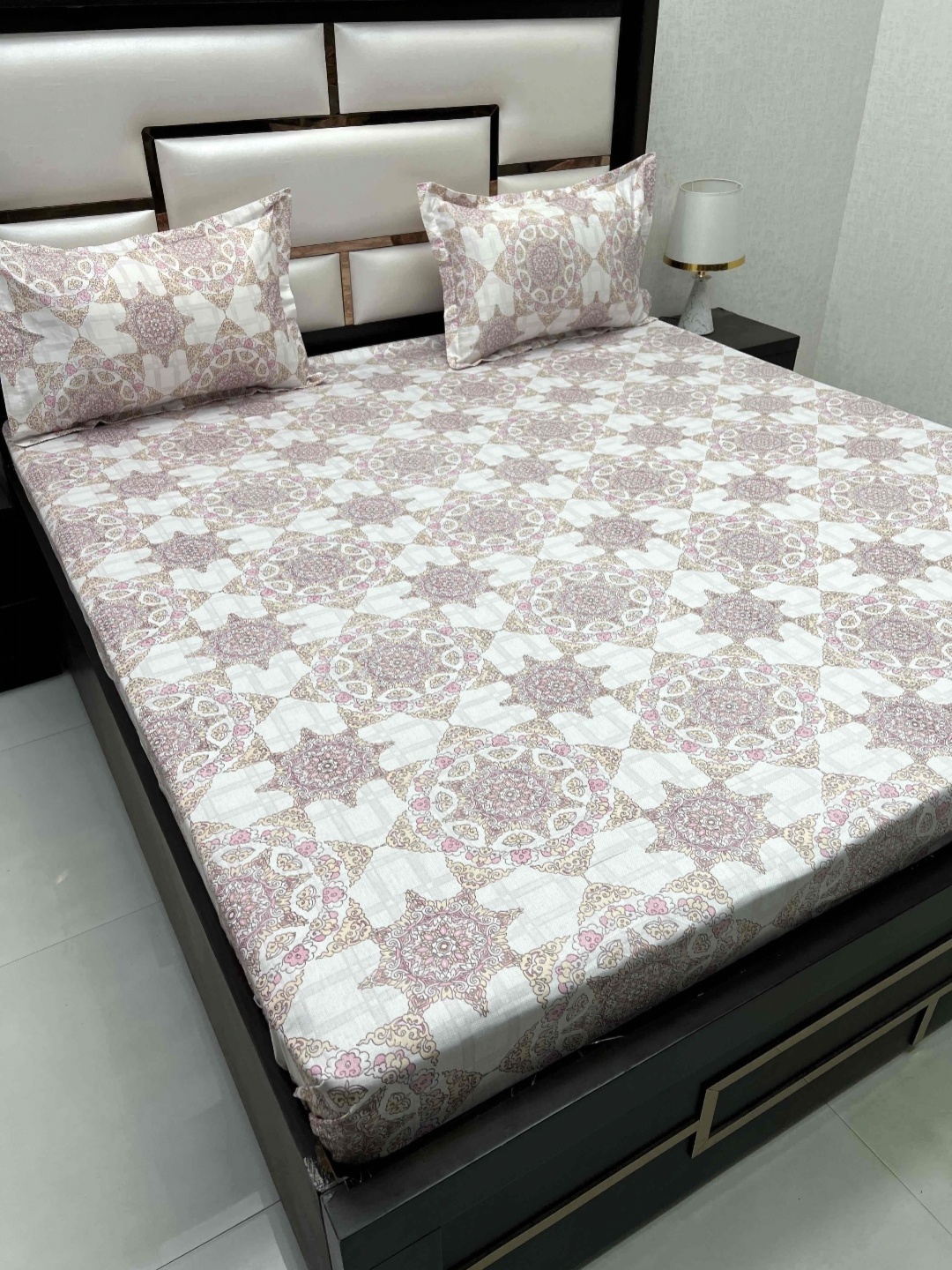 Pure Decor Pink & White Ethnic Motifs 260 TC Queen Bedsheet with 2 Pillow Covers
Pure Decor Pink & White Ethnic Motifs 260 TC Queen Bedsheet with 2 Pillow Covers