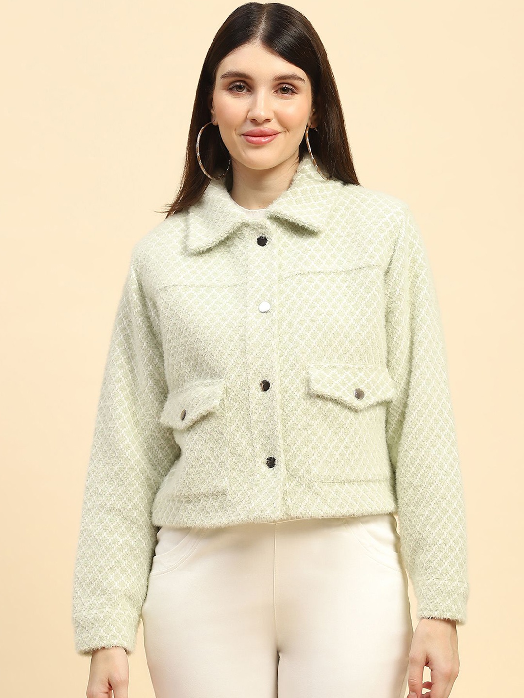 Global Republic Women Geometric Checked Lightweight Outdoor Tailored Jacket, Green
Global Republic Women Geometric Checked Lightweight Outdoor Tailored Jacket, Green