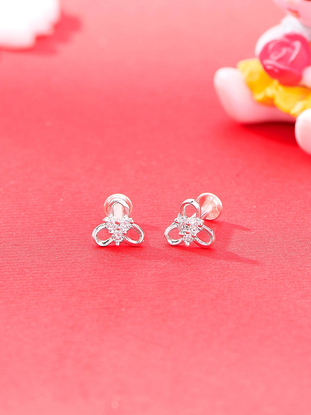 Nipura 925 Sterling Silver-Plated Cubic Zirconia Studded Trinity Blossom Studs Earrings
Nipura 925 Sterling Silver-Plated Cubic Zirconia Studded Trinity Blossom Studs Earrings