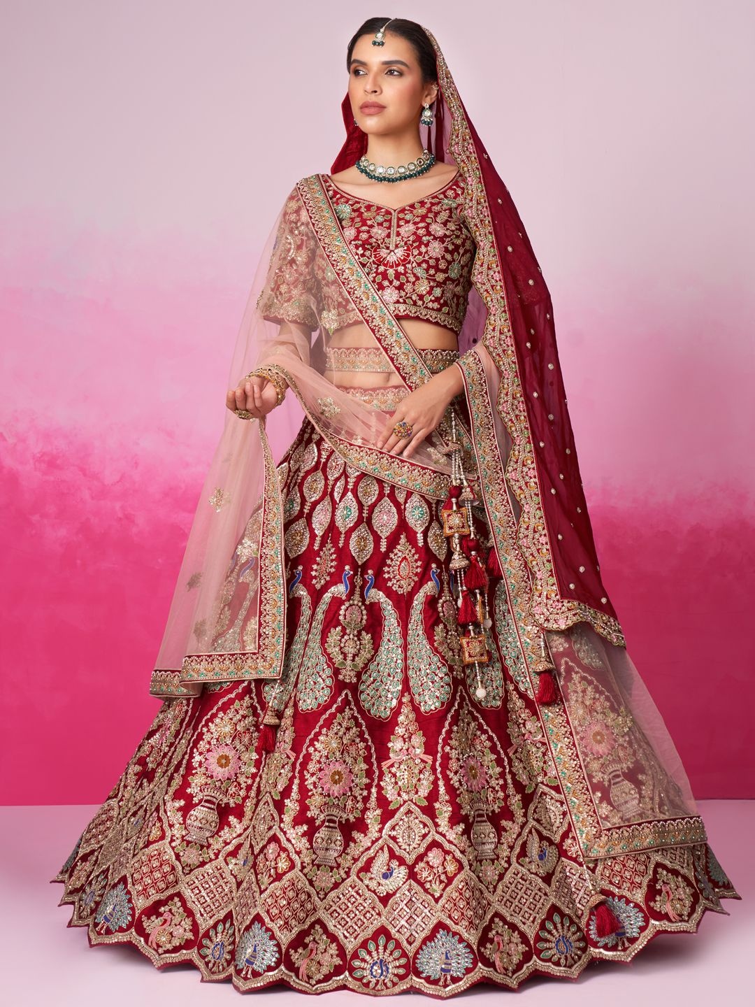 panchhi Embellished Beads & Stones Semi-Stitched Lehenga & Unstitched Blouse With Dupatta, Red
panchhi Embellished Beads & Stones Semi-Stitched Lehenga & Unstitched Blouse With Dupatta, Red