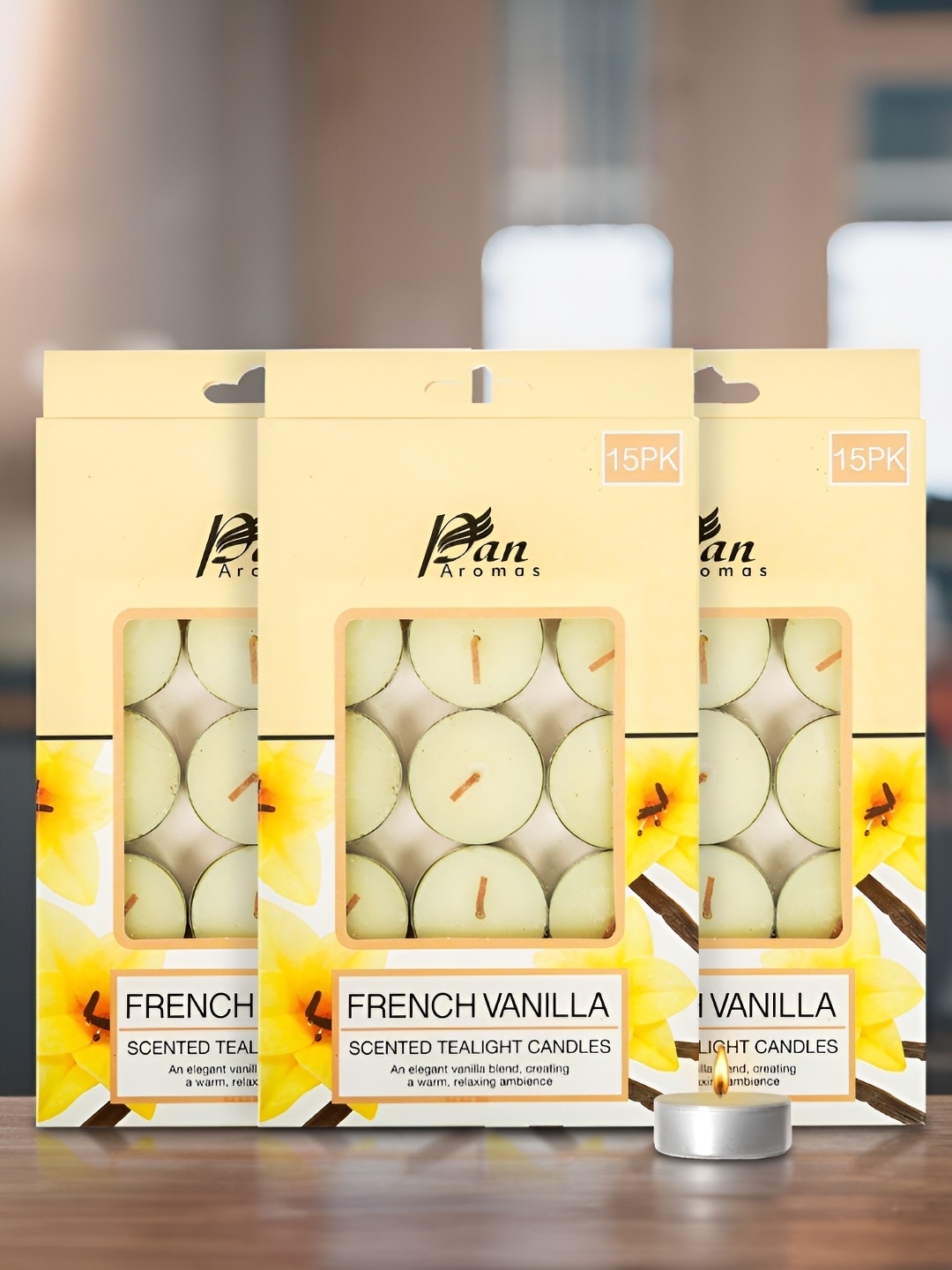Pan Aromas Off White & Silver-Toned 3 Pieces French Vanilla Scented Tea Light Candles
Pan Aromas Off White & Silver-Toned 3 Pieces French Vanilla Scented Tea Light Candles