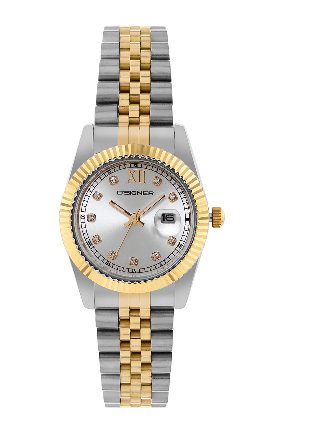 Dsigner Women Brass Embellished Dial & Bracelet Style Straps Analogue Watch 521TM.2L-, Silver
Dsigner Women Brass Embellished Dial & Bracelet Style Straps Analogue Watch 521TM.2L-, Silver