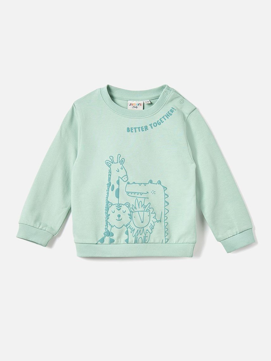 Juniors by Babyshop Boys Printed Cotton Round Neck Long Sleeves Pullover Sweaters, Green
Juniors by Babyshop Boys Printed Cotton Round Neck Long Sleeves Pullover Sweaters, Green