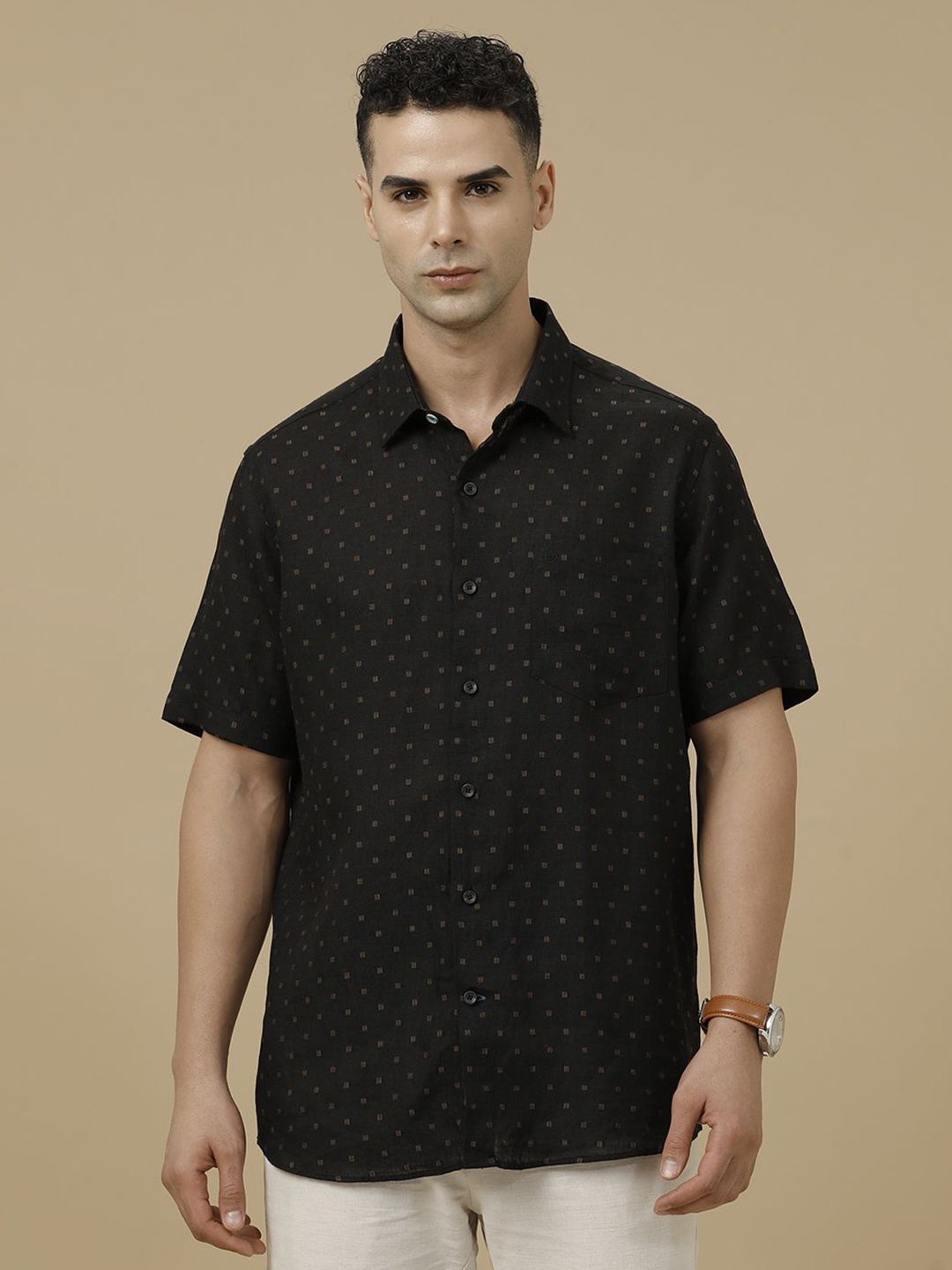 Linen Club Contemporary Slim Fit Geometric Printed Dobby Weave Linen Casual Shirt, Black
Linen Club Contemporary Slim Fit Geometric Printed Dobby Weave Linen Casual Shirt, Black