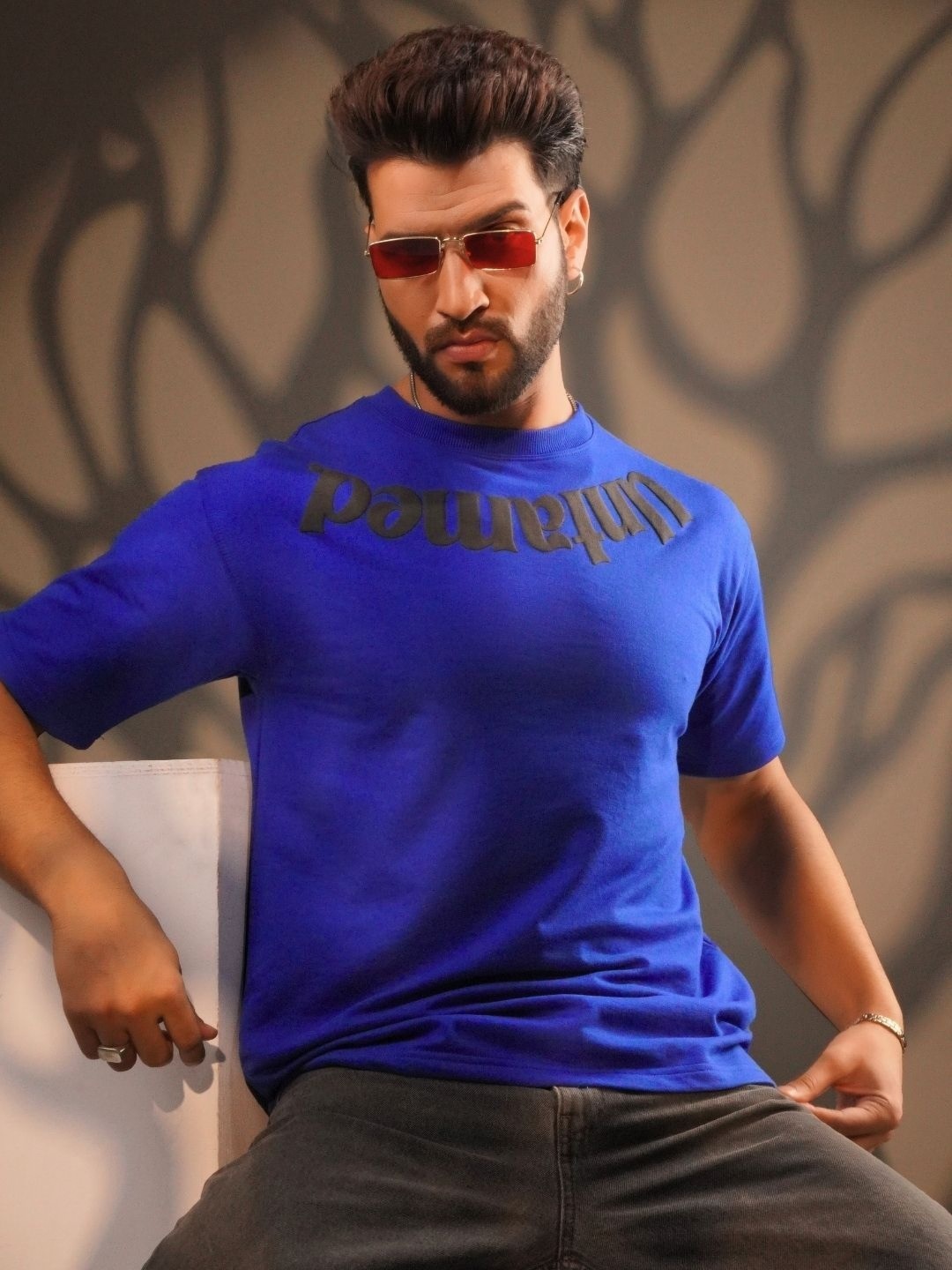 Untamed Clothing Men Printed Drop-Shoulder Sleeves Pure Cotton Applique T-shirt, Blue
Untamed Clothing Men Printed Drop-Shoulder Sleeves Pure Cotton Applique T-shirt, Blue