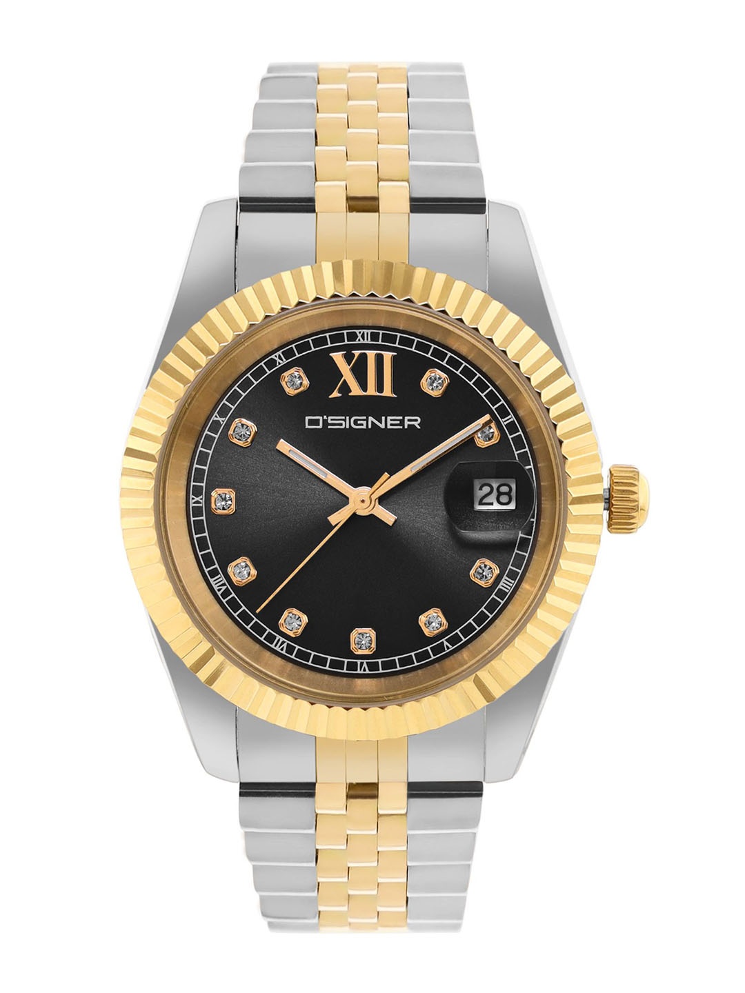 Dsigner Men Brass Embellished Dial & Bracelet Style Straps Analogue Watch 521TM.3G, Black
Dsigner Men Brass Embellished Dial & Bracelet Style Straps Analogue Watch 521TM.3G, Black