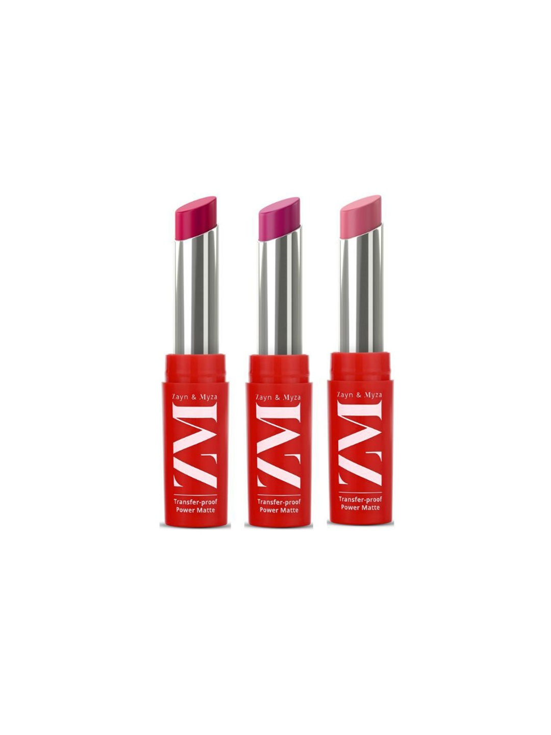 ZM Zayn & Myza Set Of 3 Transfer-Proof Lipstick-Fuchsia Hype, Cherry Nector, Apricot Blush, Red
ZM Zayn & Myza Set Of 3 Transfer-Proof Lipstick-Fuchsia Hype, Cherry Nector, Apricot Blush, Red