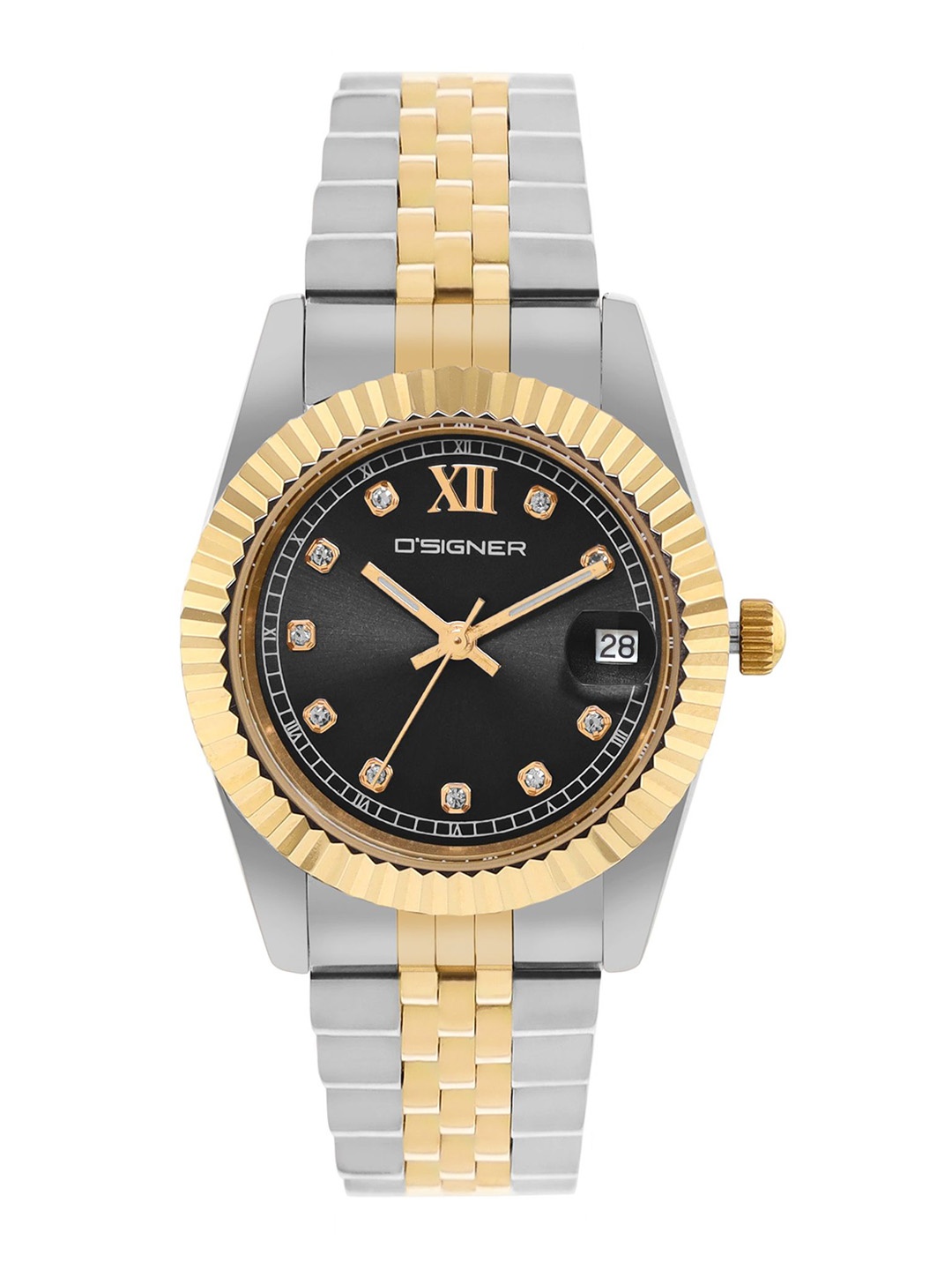 Dsigner Women Brass Embellished Dial & Bracelet Style Straps Analogue Watch 521TM.3L, Black
Dsigner Women Brass Embellished Dial & Bracelet Style Straps Analogue Watch 521TM.3L, Black