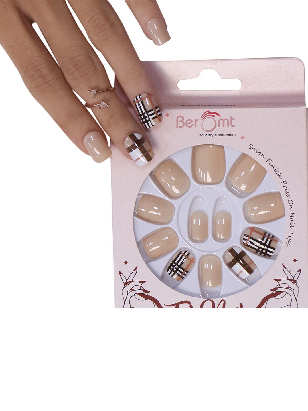 BEROMT Set Of 16 Press On Artificial Nails With Application Kit - BFN536CN, Brown
BEROMT Set Of 16 Press On Artificial Nails With Application Kit - BFN536CN, Brown