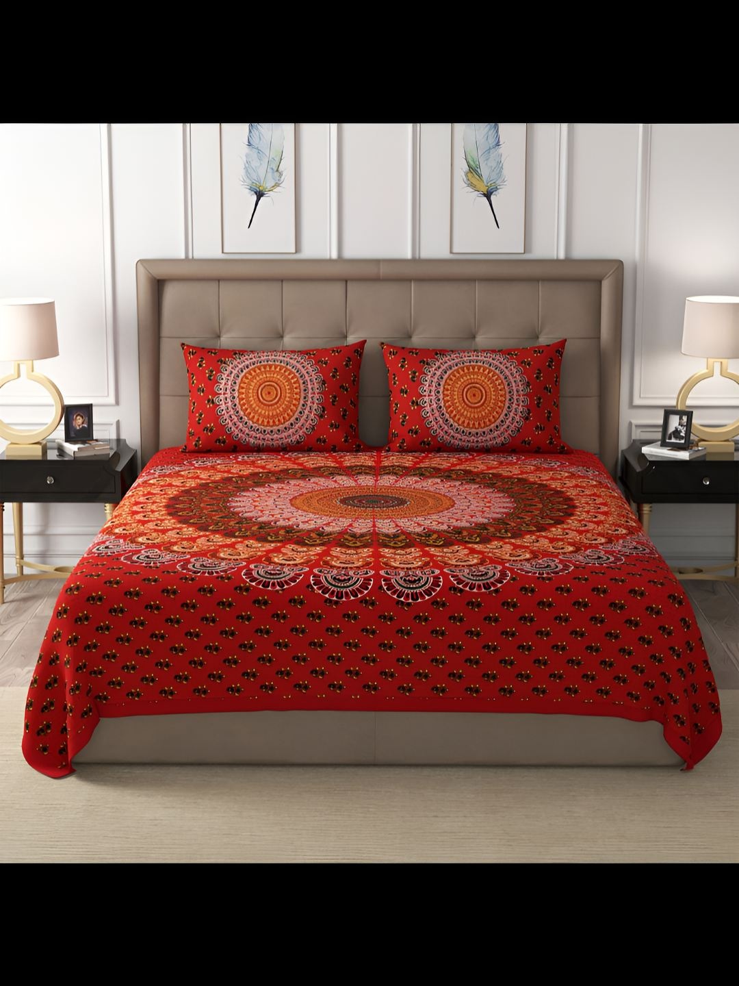 BED-SHEET.COM Red & Yellow Ethnic Motifs 180 TC King Bedsheet with 2 Pillow Covers
BED-SHEET.COM Red & Yellow Ethnic Motifs 180 TC King Bedsheet with 2 Pillow Covers