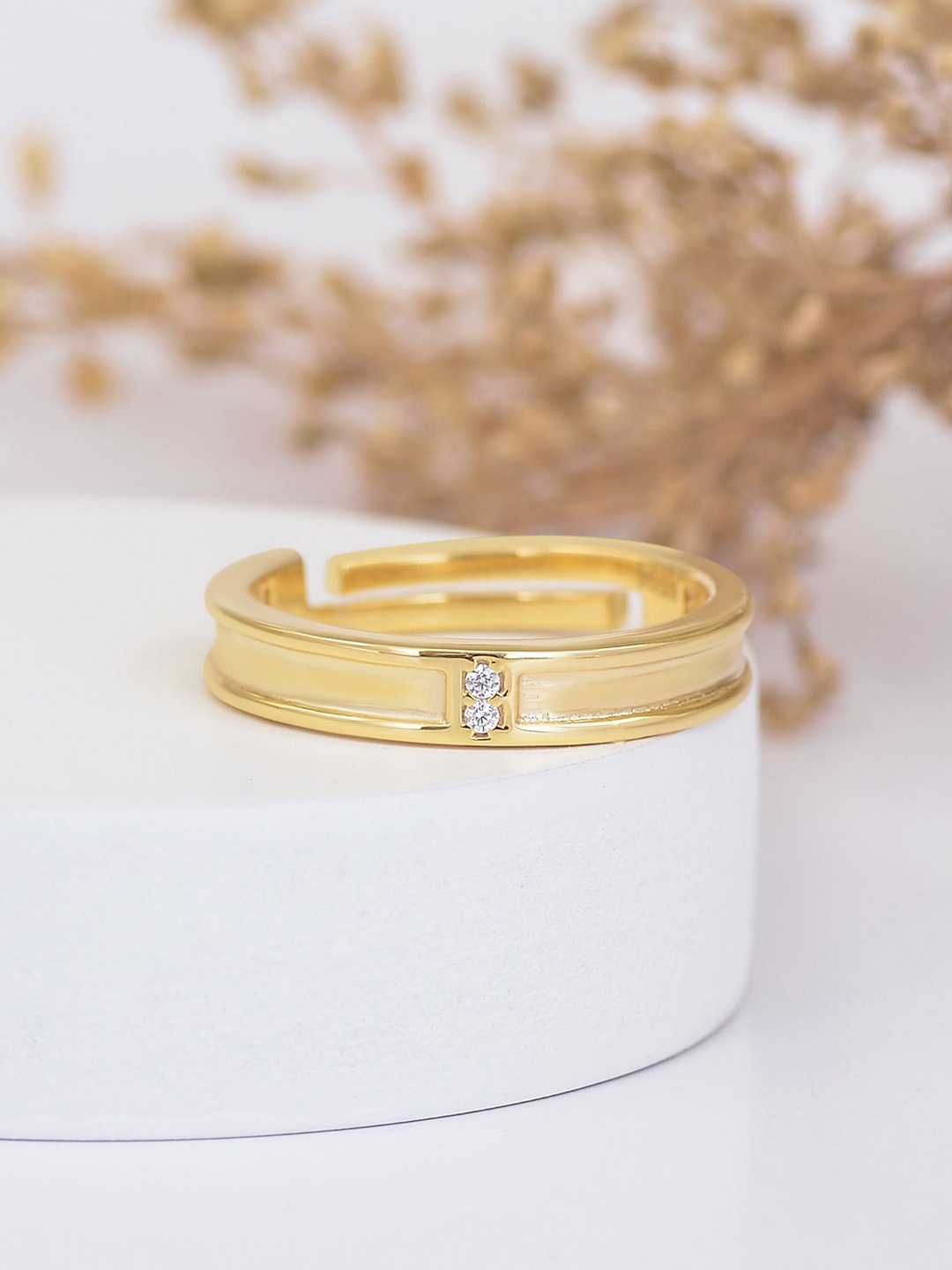 Ornate Jewels 925 Sterling Silver 18KT Gold -Plated AD-Studded Adjustable Finger Ring
Ornate Jewels 925 Sterling Silver 18KT Gold -Plated AD-Studded Adjustable Finger Ring
