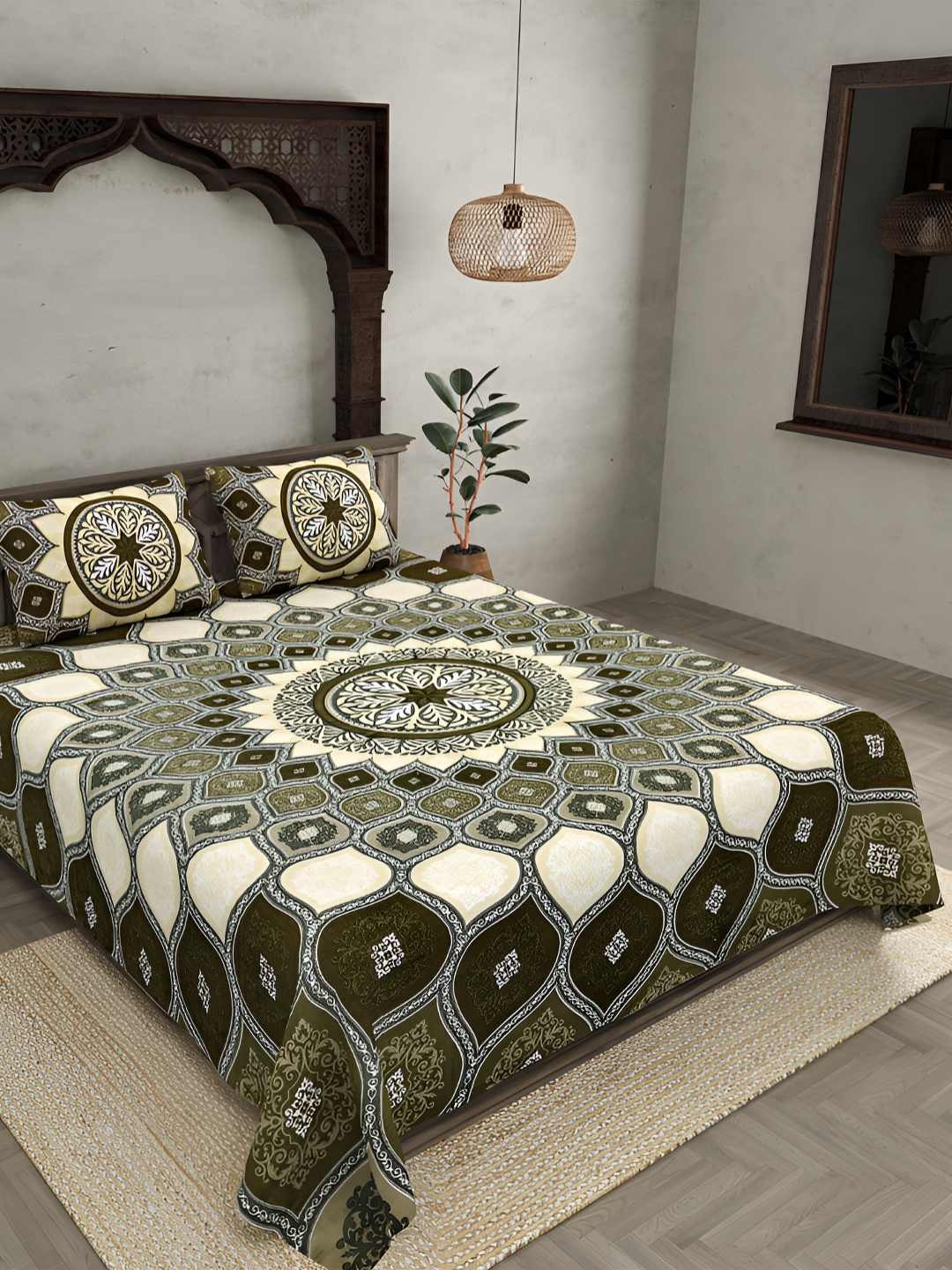 BED-SHEET.COM Green Ethnic Printed Pure Cotton 240 TC King Bedsheet Set 2.74 m x 2.54 m
BED-SHEET.COM Green Ethnic Printed Pure Cotton 240 TC King Bedsheet Set 2.74 m x 2.54 m