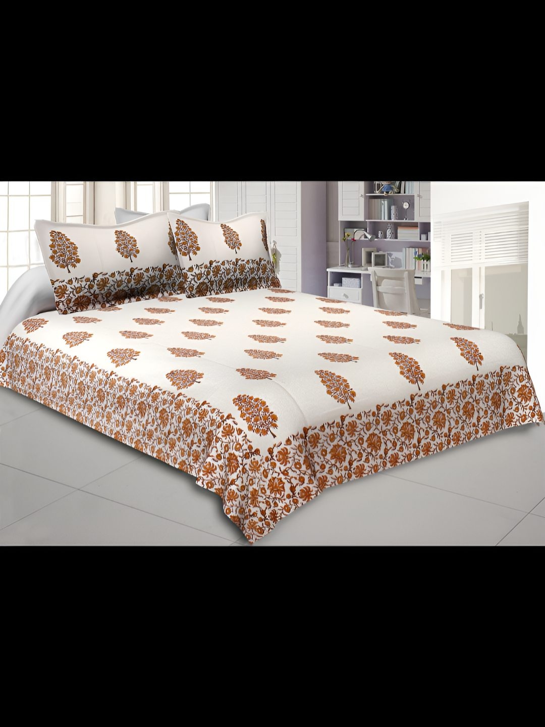 BED-SHEET.COM Yellow & Cream-Coloured Ethnic Motifs King Bedsheet with 2 Pillow Covers
BED-SHEET.COM Yellow & Cream-Coloured Ethnic Motifs King Bedsheet with 2 Pillow Covers