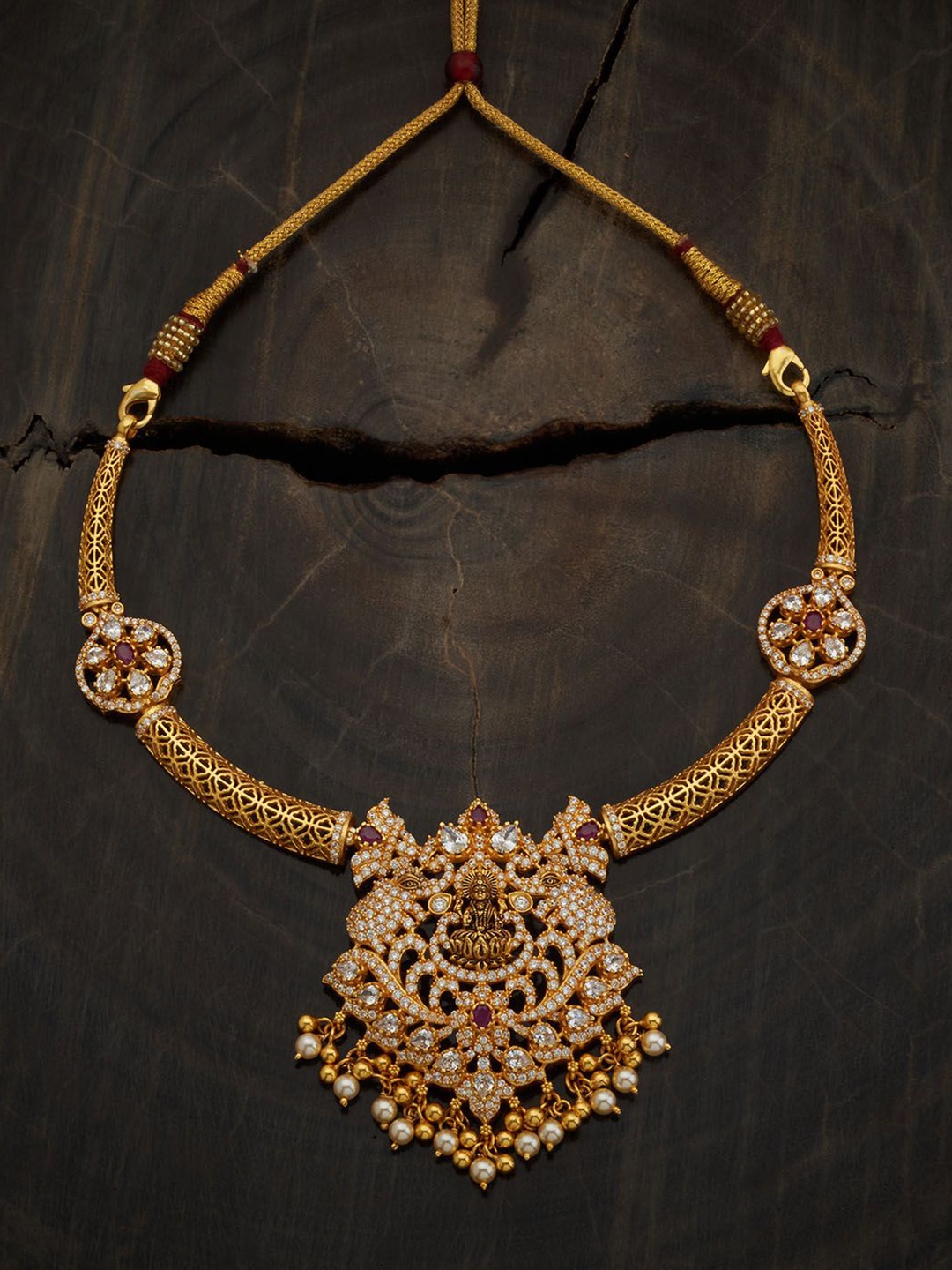 Kushal's Fashion Jewellery 92.5 Pure Silver Gold-Plated Stone Studded Temple Necklace
Kushal's Fashion Jewellery 92.5 Pure Silver Gold-Plated Stone Studded Temple Necklace
