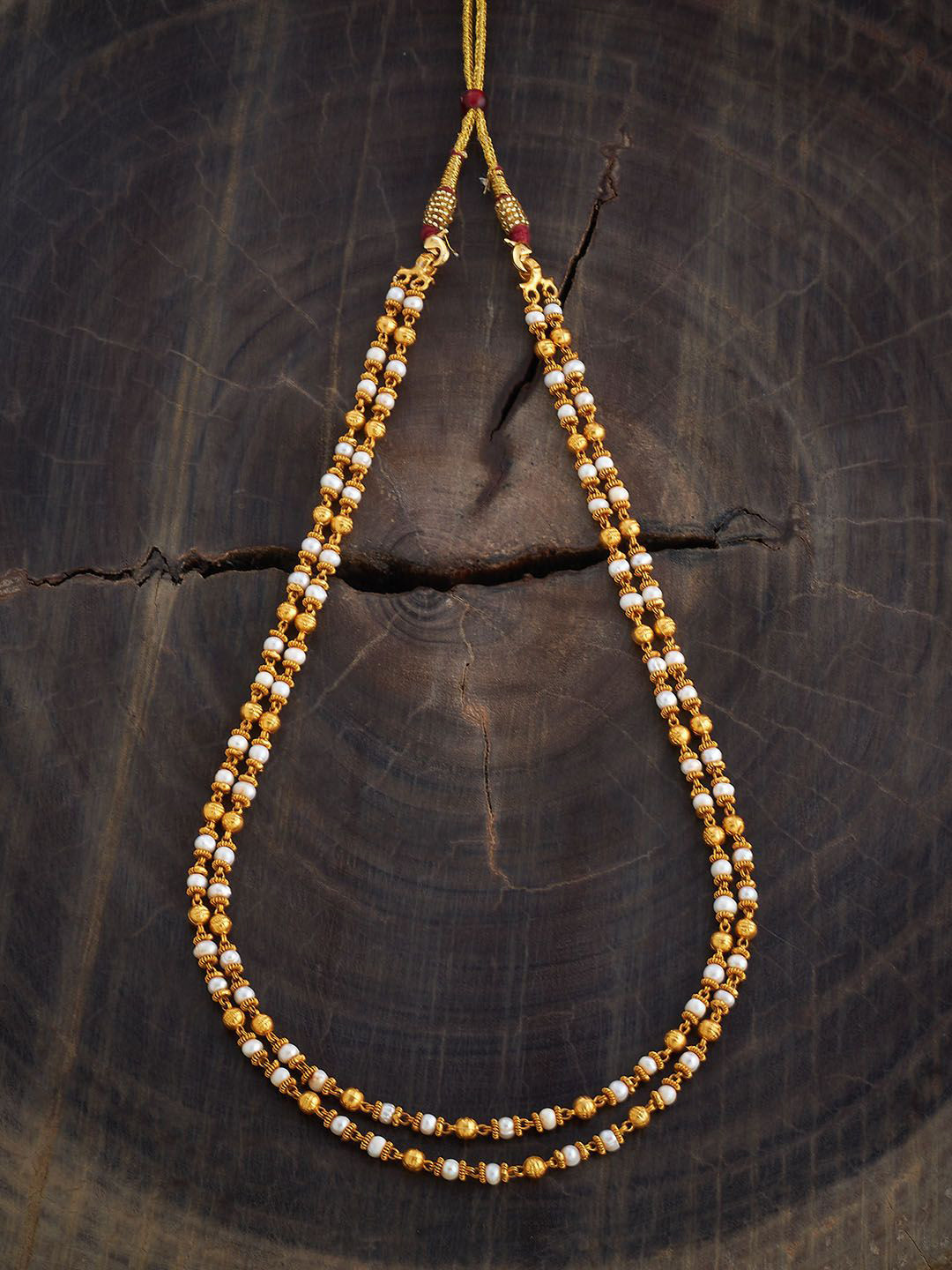 Kushal's Fashion Jewellery 92.5 Pure Silver Gold-Plated Beaded Temple Chain 
Kushal's Fashion Jewellery 92.5 Pure Silver Gold-Plated Beaded Temple Chain