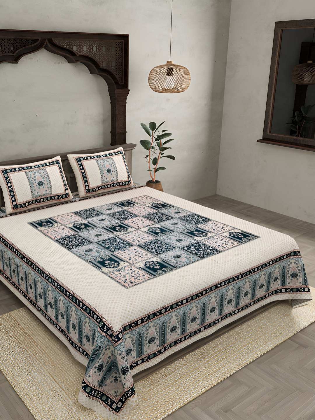BED-SHEET.COM Grey & Green Floral Printed Cotton 240 TC King Bedsheet Set 2.74 m x 2.54 m
BED-SHEET.COM Grey & Green Floral Printed Cotton 240 TC King Bedsheet Set 2.74 m x 2.54 m