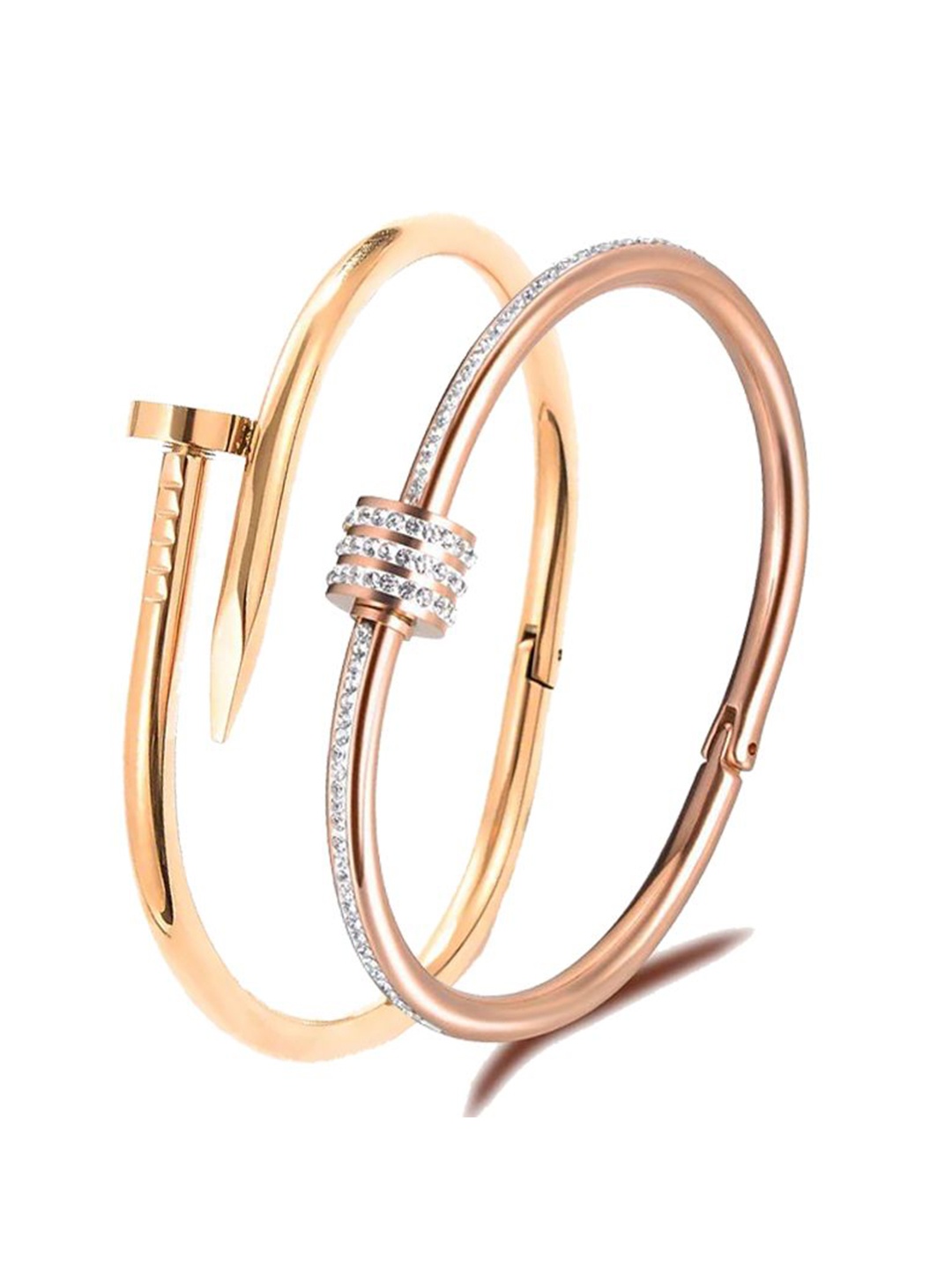 DIVASTRI Set Of 2 Gold-Plated Stone Studded Stainless Steel Anti Tarnish Kada Bracelet
DIVASTRI Set Of 2 Gold-Plated Stone Studded Stainless Steel Anti Tarnish Kada Bracelet