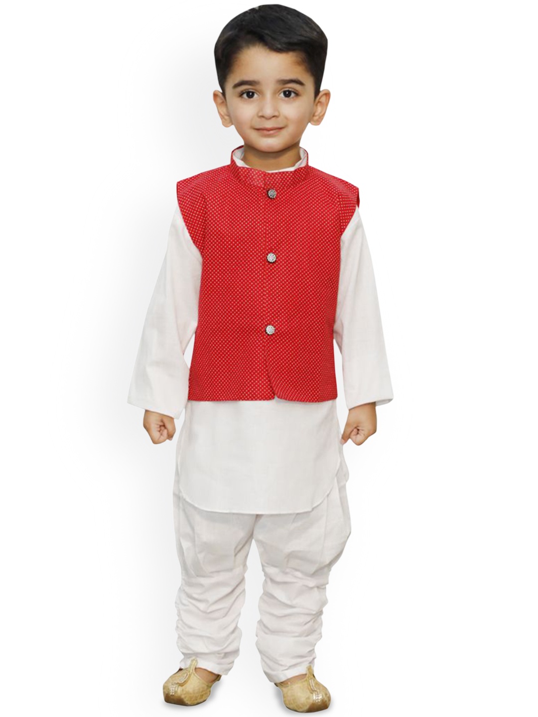itsmycostume Boys Mandarin Collar Pure Cotton Straight Kurta With Trouser & Nehru Jacket, Red
itsmycostume Boys Mandarin Collar Pure Cotton Straight Kurta With Trouser & Nehru Jacket, Red
