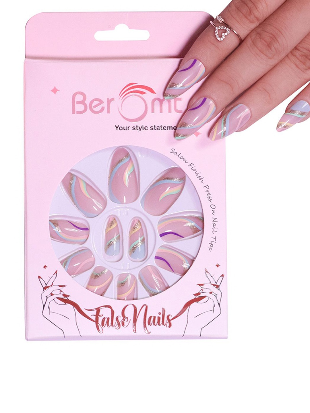 BEROMT Set Of 16 Jelly Stick On French Tips Nails With Filer-Cuticle Stick-Swab & Glue, Pink
BEROMT Set Of 16 Jelly Stick On French Tips Nails With Filer-Cuticle Stick-Swab & Glue, Pink
