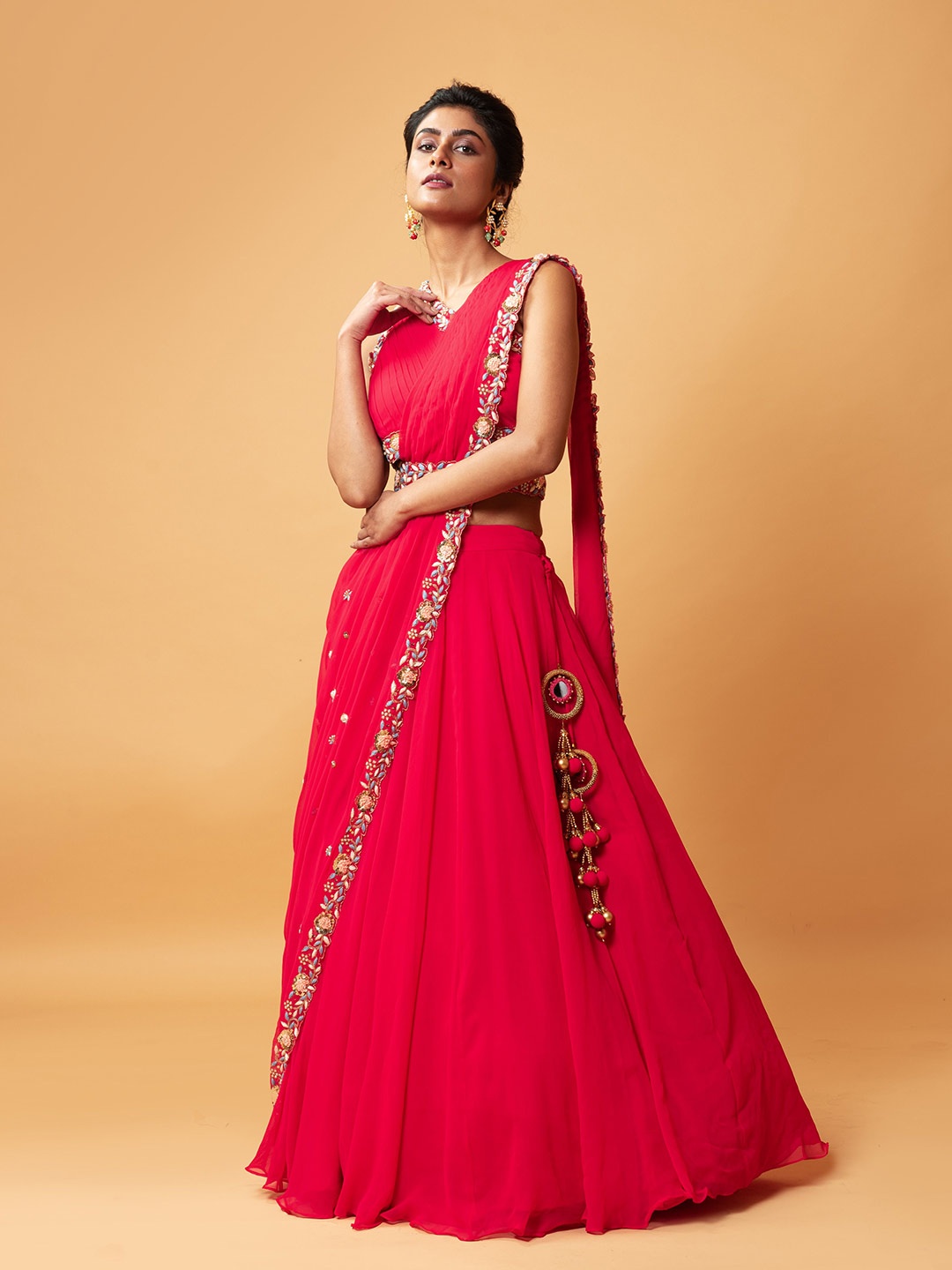 Quench A Thirst Embroidered Beads And Stones Ready To Wear Lehenga & Blouse With Dupatta, Fuchsia
Quench A Thirst Embroidered Beads And Stones Ready To Wear Lehenga & Blouse With Dupatta, Fuchsia