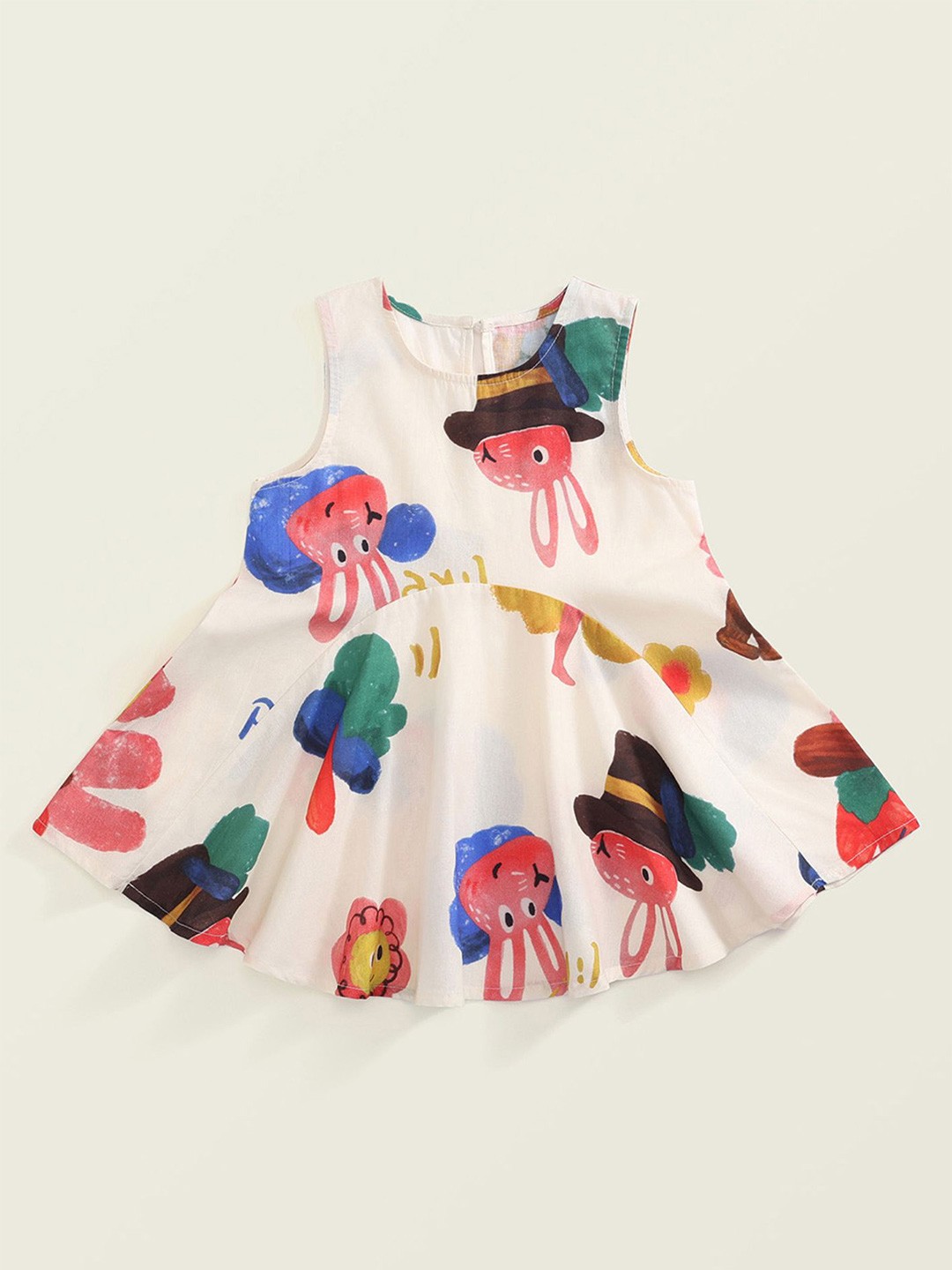 LULU & SKY Girls Conversational Printed Sleeveless Cotton Fit and Flare Dress, Off white
LULU & SKY Girls Conversational Printed Sleeveless Cotton Fit and Flare Dress, Off white