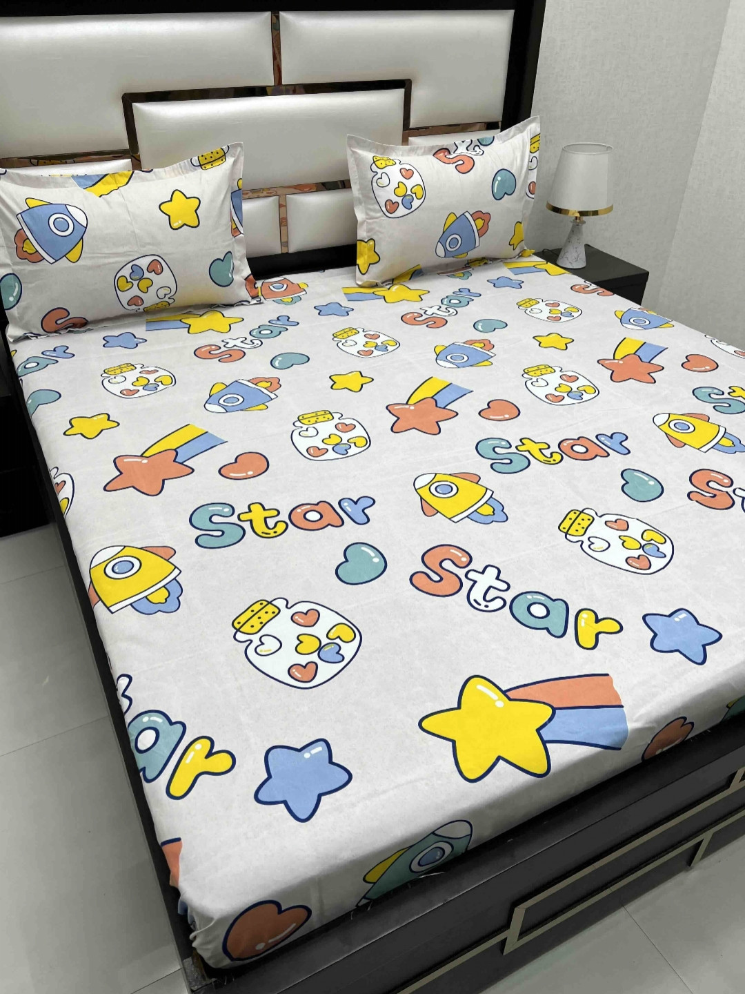 Pure Decor Kids Blue Cartoons Printed Microfiber 330 TC Queen Bedsheet Set 2.55 m x 2.27 m
Pure Decor Kids Blue Cartoons Printed Microfiber 330 TC Queen Bedsheet Set 2.55 m x 2.27 m