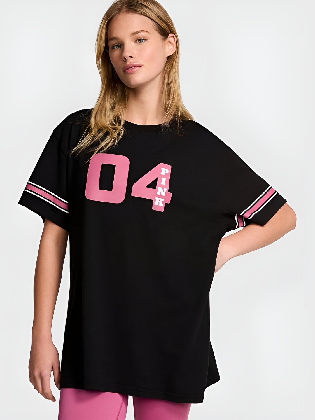Victoria's Secret Women Varsity Printed Round Neck Cotton Relaxed Fit T-shirt, Black
Victoria's Secret Women Varsity Printed Round Neck Cotton Relaxed Fit T-shirt, Black
