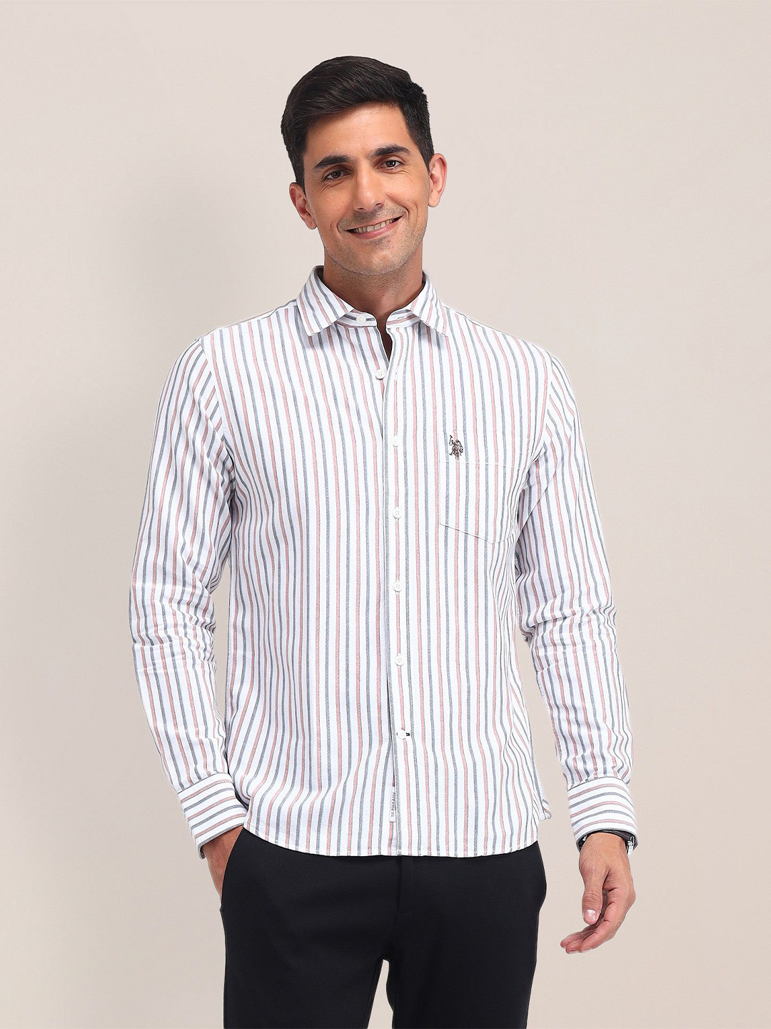 U.S. Polo Assn. Men Classic Tailored Fit Opaque Striped Casual Shirt, White
U.S. Polo Assn. Men Classic Tailored Fit Opaque Striped Casual Shirt, White