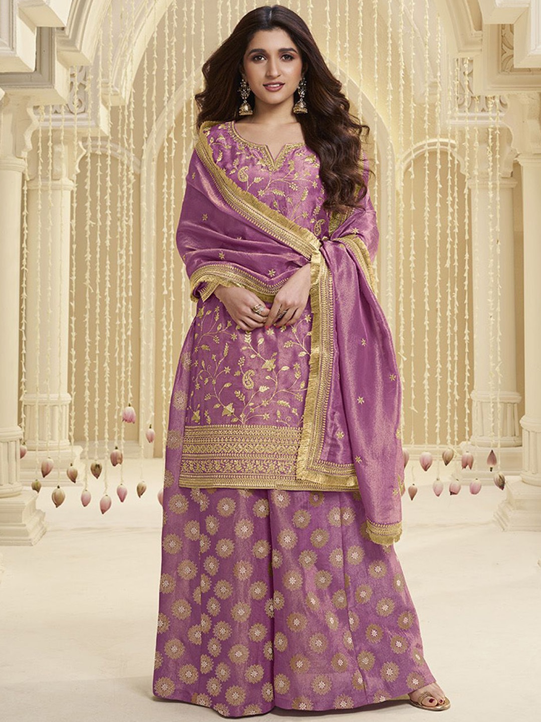 Seerat Women Ethnic Motifs Embroidered Regular Kurti with Sharara & With Dupatta, Pink
Seerat Women Ethnic Motifs Embroidered Regular Kurti with Sharara & With Dupatta, Pink
