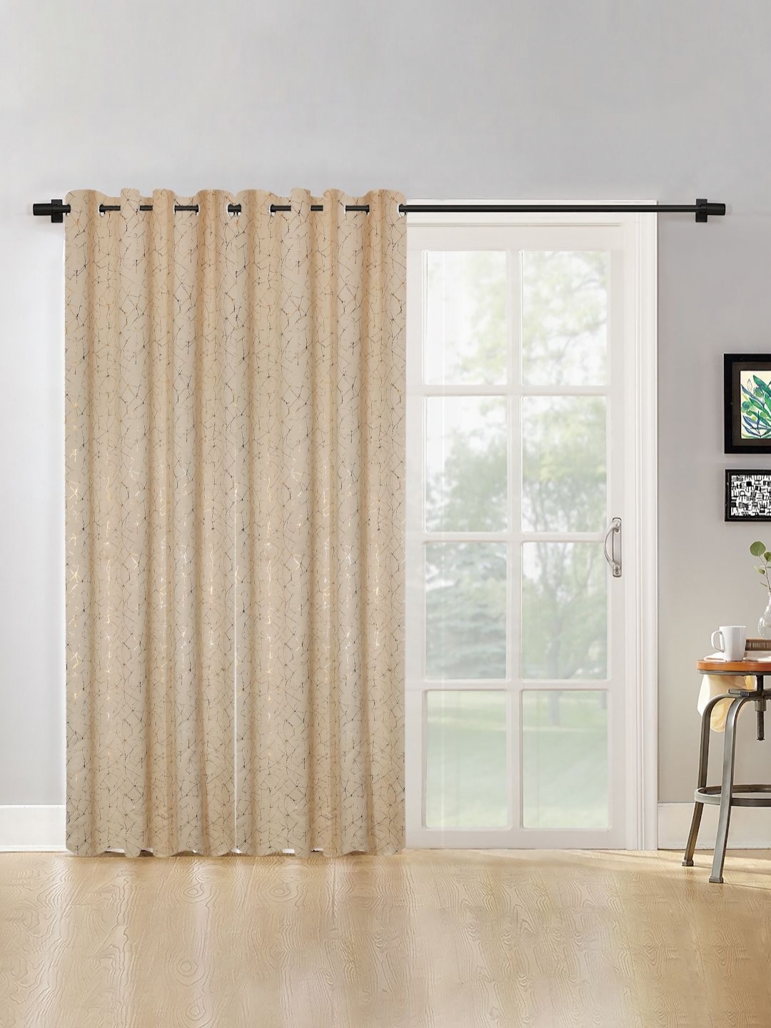 SOKNACK Beige & Black Set of 2 Abstract Printed Blackout Door Curtain
SOKNACK Beige & Black Set of 2 Abstract Printed Blackout Door Curtain