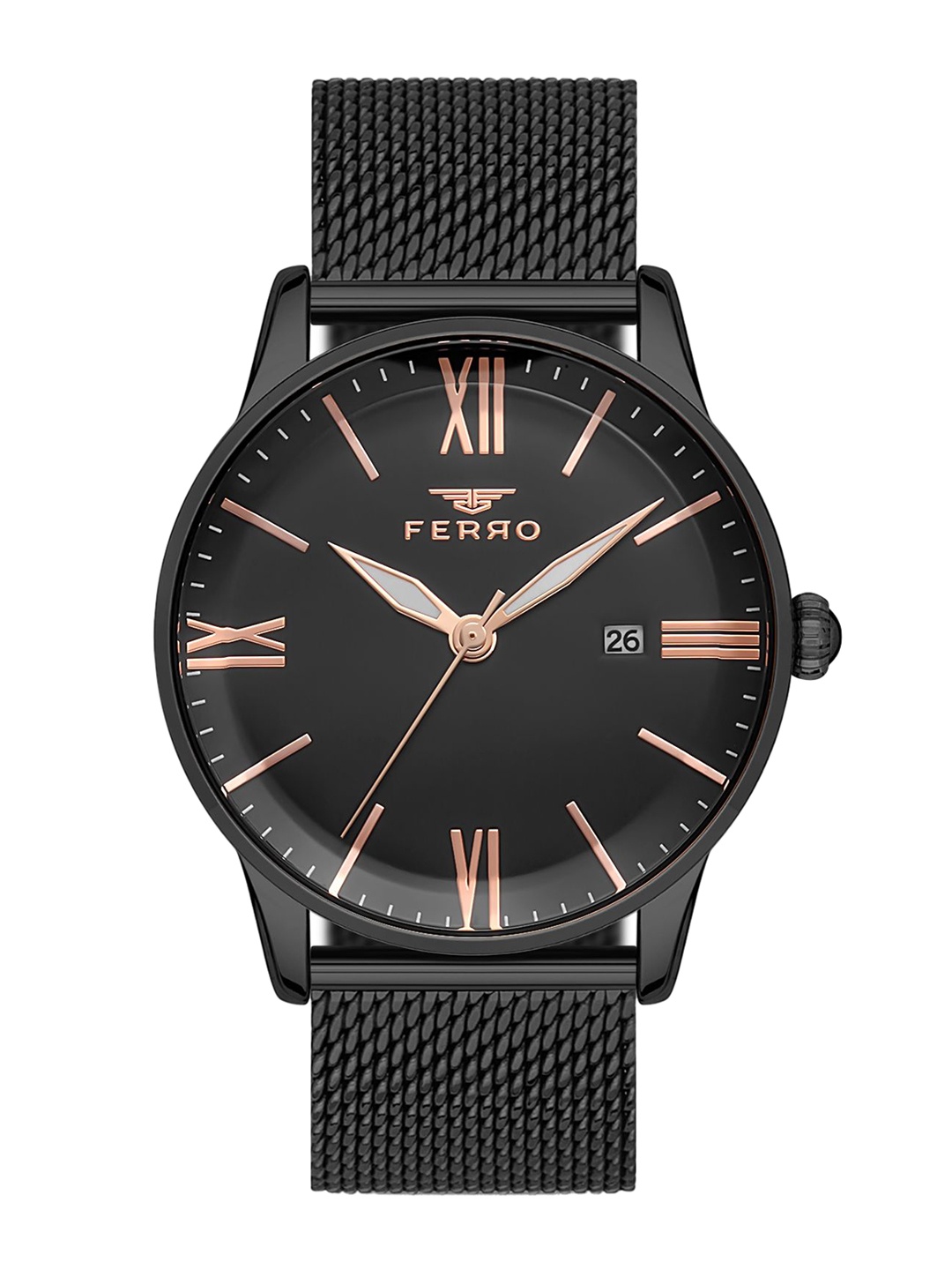 Ferro Men Brass Dial & Stainless Steel Bracelet Style Straps Analogue Watch F11182C-G, Black
Ferro Men Brass Dial & Stainless Steel Bracelet Style Straps Analogue Watch F11182C-G, Black