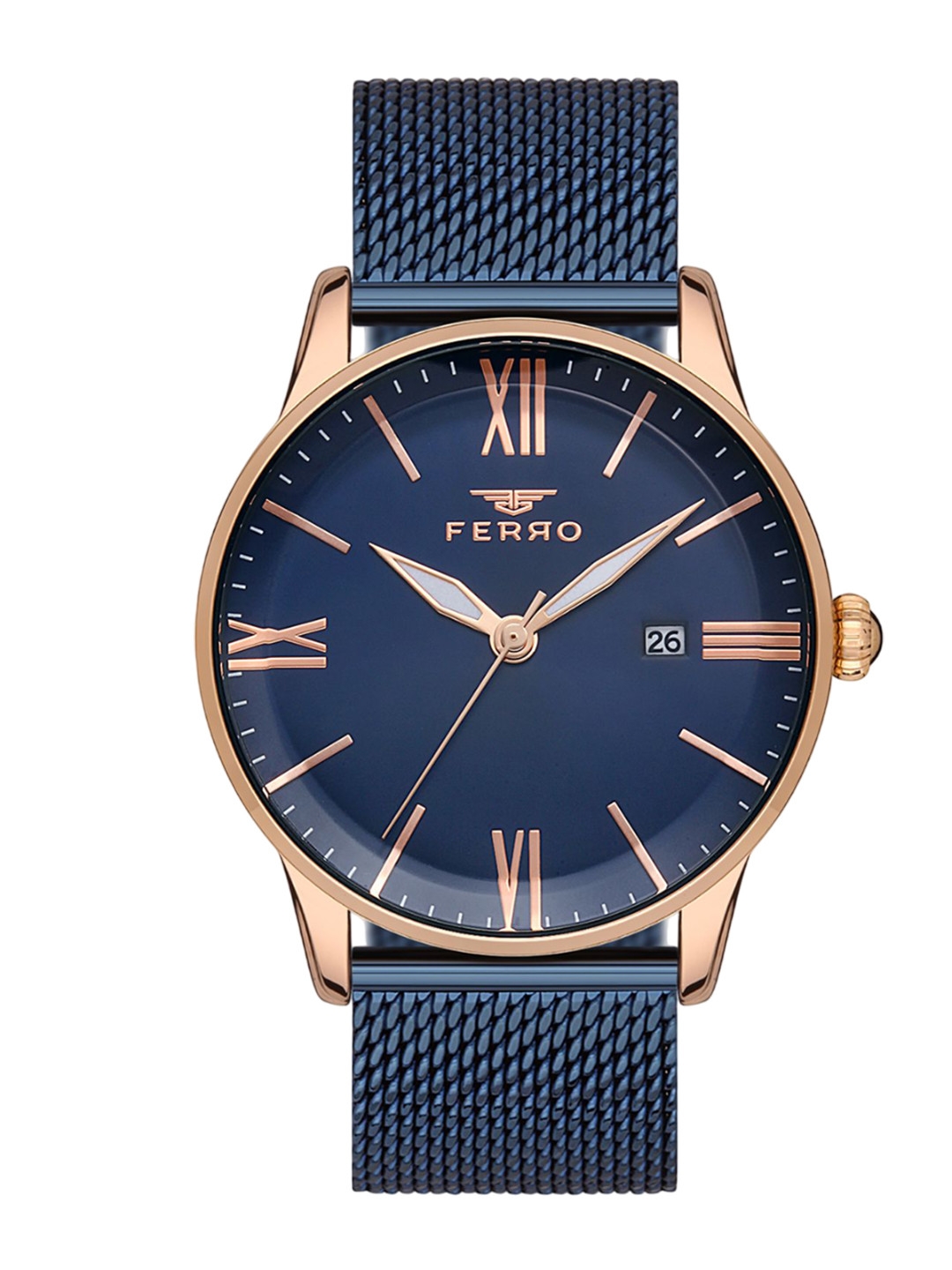 Ferro Men Brass Dial & Stainless Steel Bracelet Style Straps Analogue Watch F11182C-T, Blue
Ferro Men Brass Dial & Stainless Steel Bracelet Style Straps Analogue Watch F11182C-T, Blue