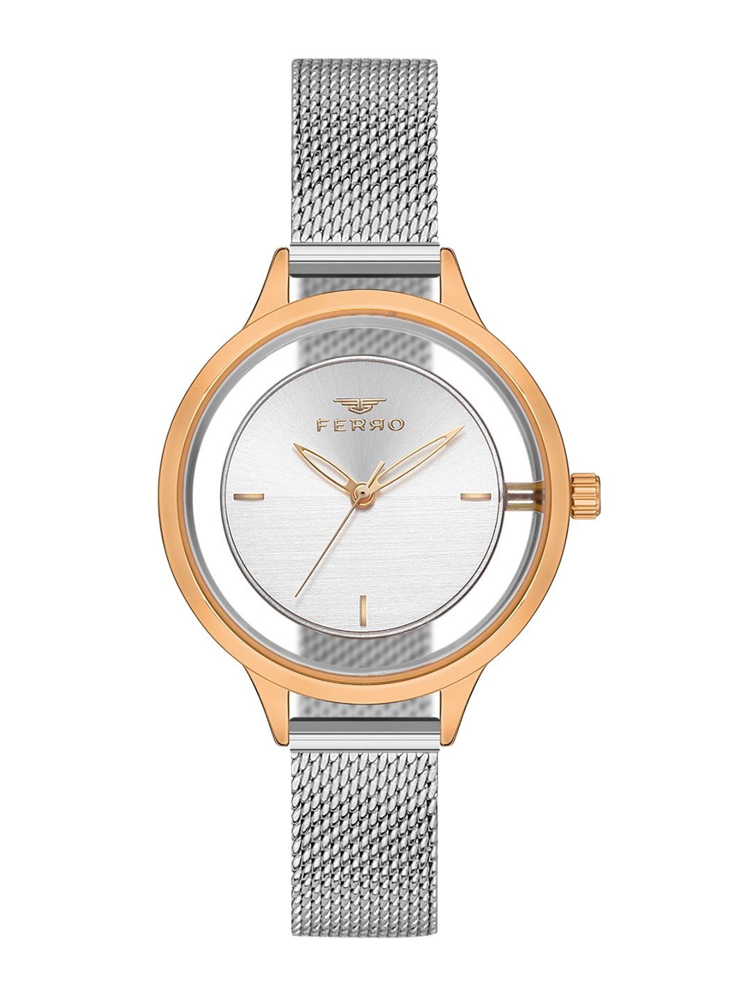 Ferro Women Brass Dial & Stainless Steel Bracelet Style Straps Analogue Watch FL21234C-E, Silver
Ferro Women Brass Dial & Stainless Steel Bracelet Style Straps Analogue Watch FL21234C-E, Silver