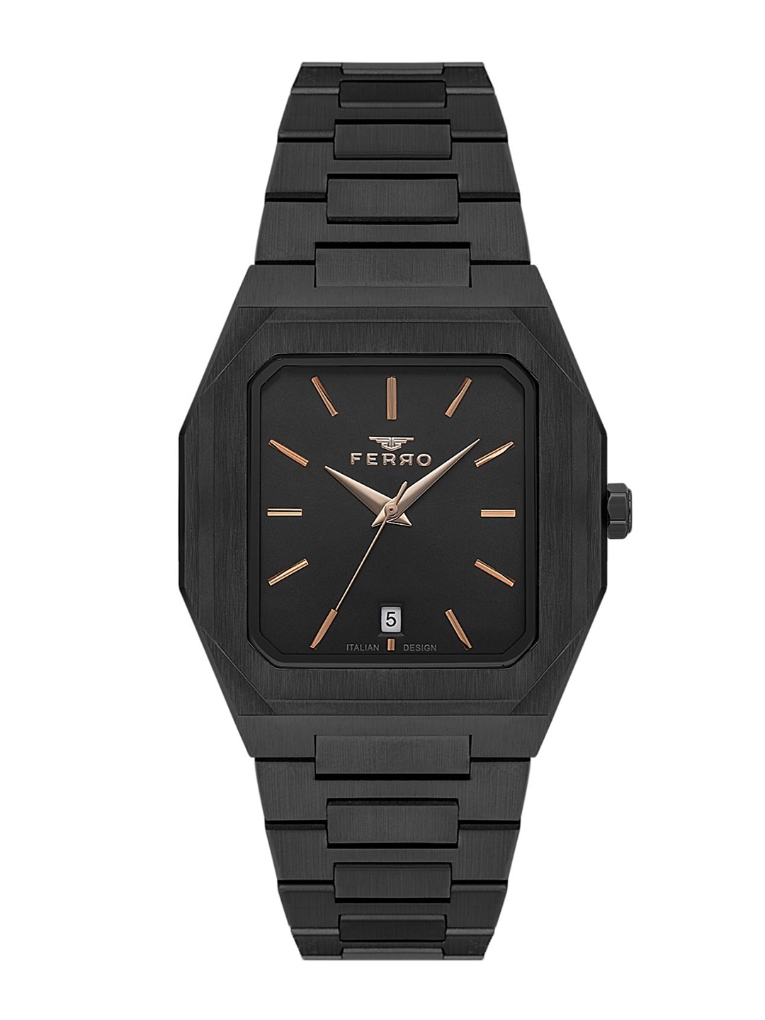 Ferro Men Brass Dial & Stainless Steel Bracelet Style Straps Analogue Watch F11481A-G, Black
Ferro Men Brass Dial & Stainless Steel Bracelet Style Straps Analogue Watch F11481A-G, Black