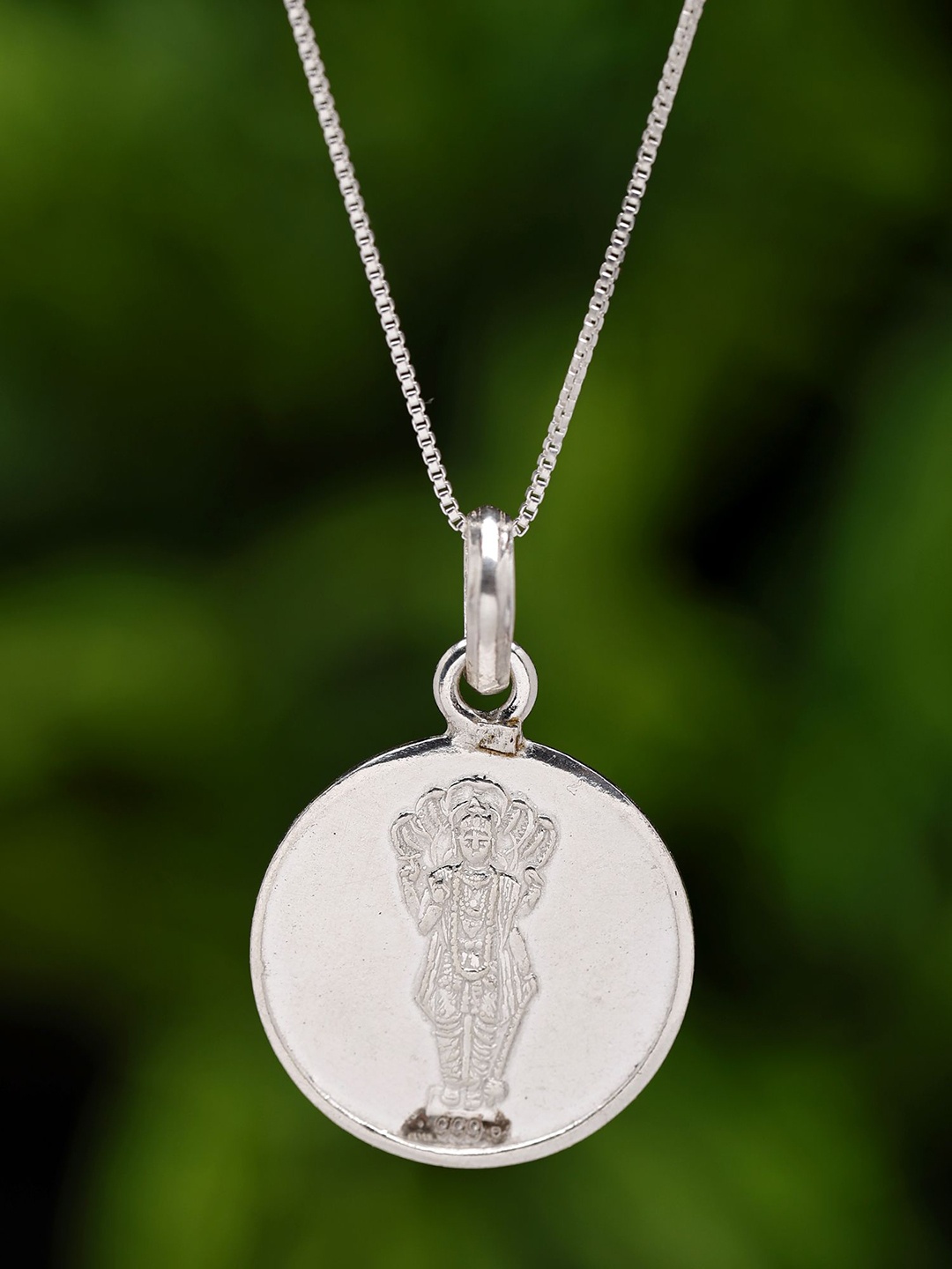 Exotic India Chaturbhuja Vishnu Pendant with Pitra Dosh Nivaran Yantra on Reverse, Silver
Exotic India Chaturbhuja Vishnu Pendant with Pitra Dosh Nivaran Yantra on Reverse, Silver