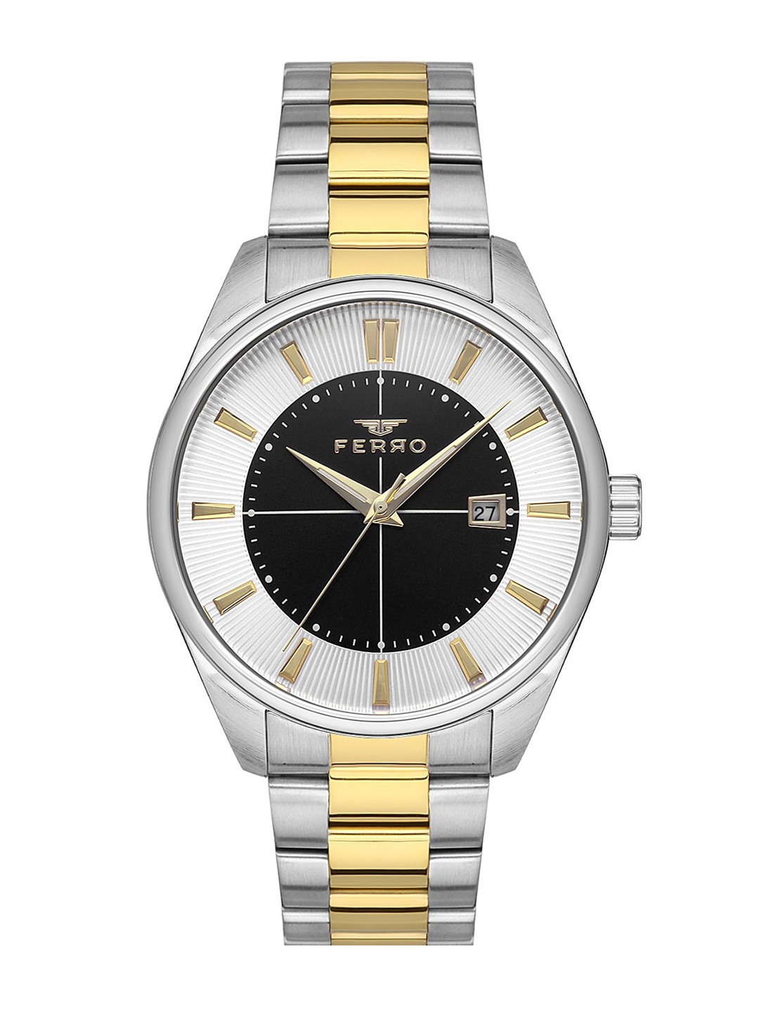 Ferro Men Brass Dial & Stainless Steel Bracelet Style Straps Analogue Watch F11239A-D2, Black
Ferro Men Brass Dial & Stainless Steel Bracelet Style Straps Analogue Watch F11239A-D2, Black