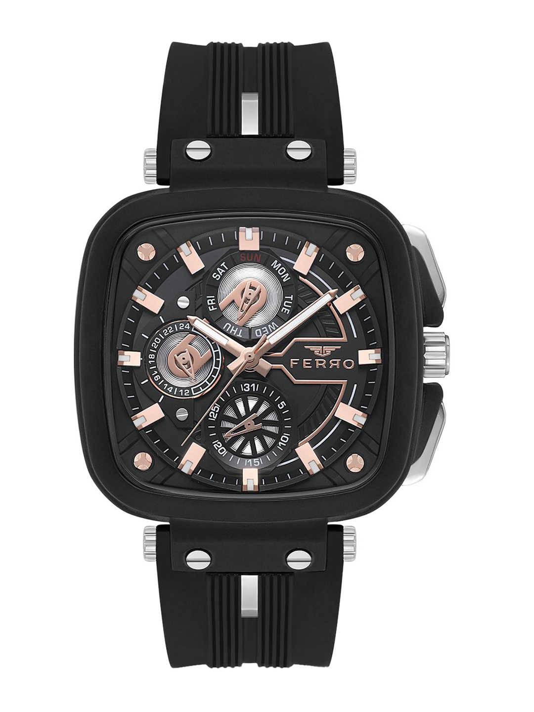 Ferro Men Brass Dial & Straps Analogue Multi Function Watch FM11352D-G, Grey
Ferro Men Brass Dial & Straps Analogue Multi Function Watch FM11352D-G, Grey