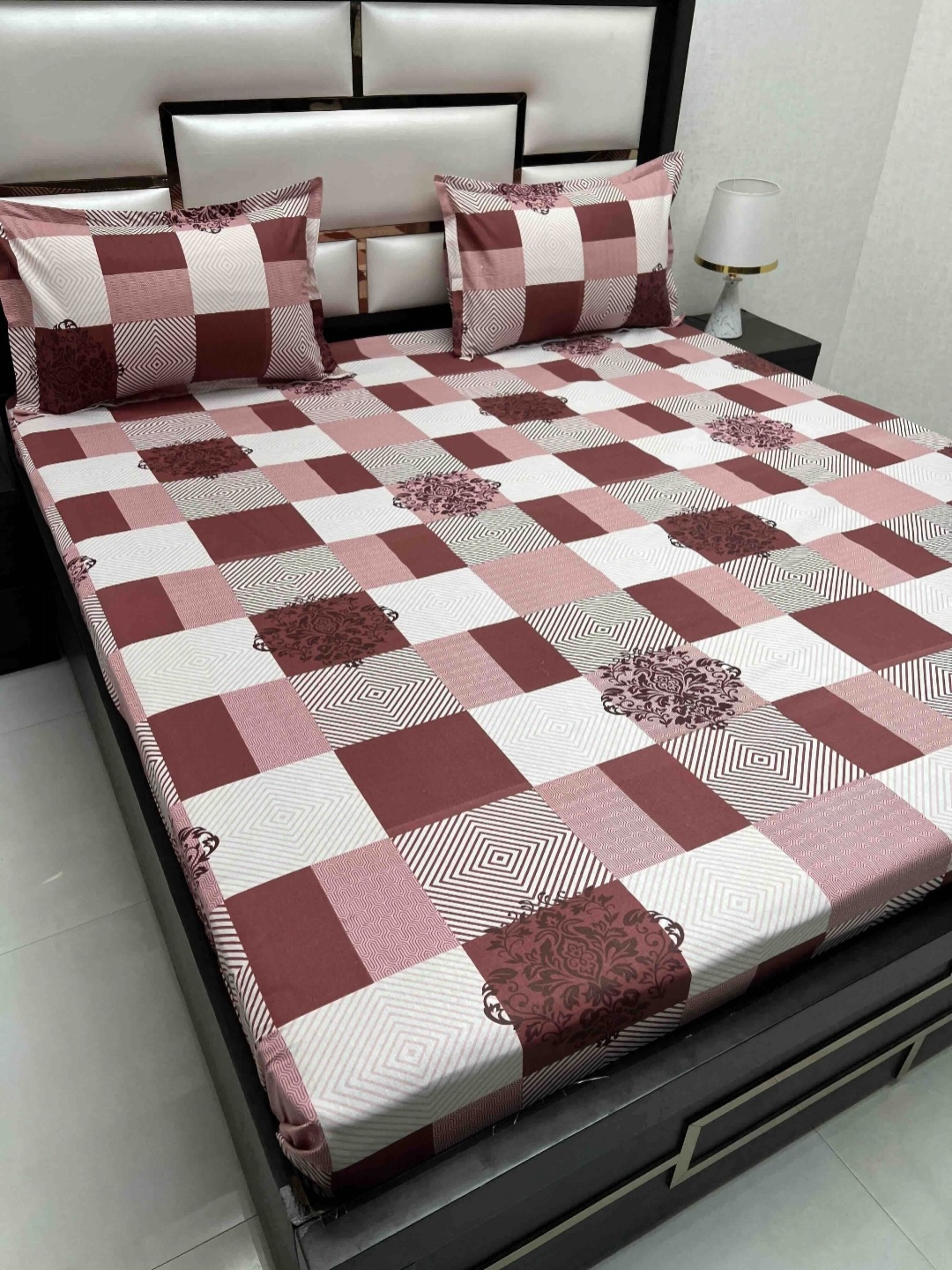 Pure Decor Passion Maroon Geometric Pure Cotton 300 TC Queen Bedsheet Set 2.26 m x 2.55 m
Pure Decor Passion Maroon Geometric Pure Cotton 300 TC Queen Bedsheet Set 2.26 m x 2.55 m