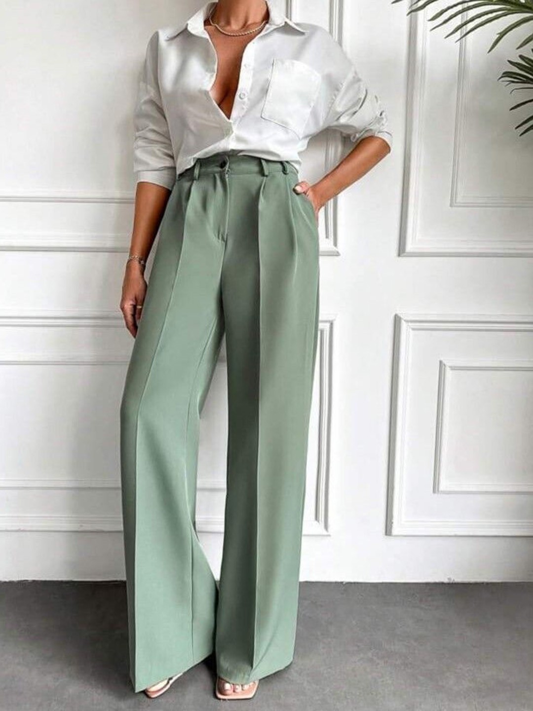 Next One Women Smart Loose Fit High-Rise Easy Wash Pleated Korean Pants, Green
Next One Women Smart Loose Fit High-Rise Easy Wash Pleated Korean Pants, Green