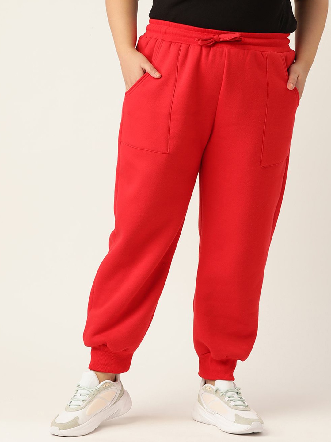 theRebelinme Women Plus Size Relaxed Tapered Fit High-Rise Easy Wash Trousers, Red
theRebelinme Women Plus Size Relaxed Tapered Fit High-Rise Easy Wash Trousers, Red