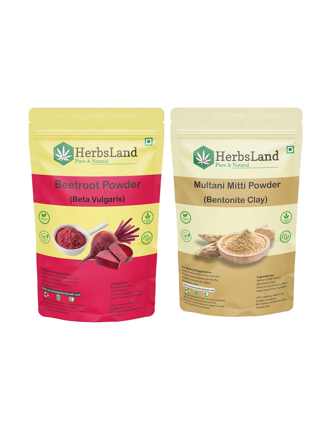 HerbsLand Set Of 2 100% Pure & Natural Beetroot & Multani Mitti Facepack Powder-150 g Each, Red
HerbsLand Set Of 2 100% Pure & Natural Beetroot & Multani Mitti Facepack Powder-150 g Each, Red