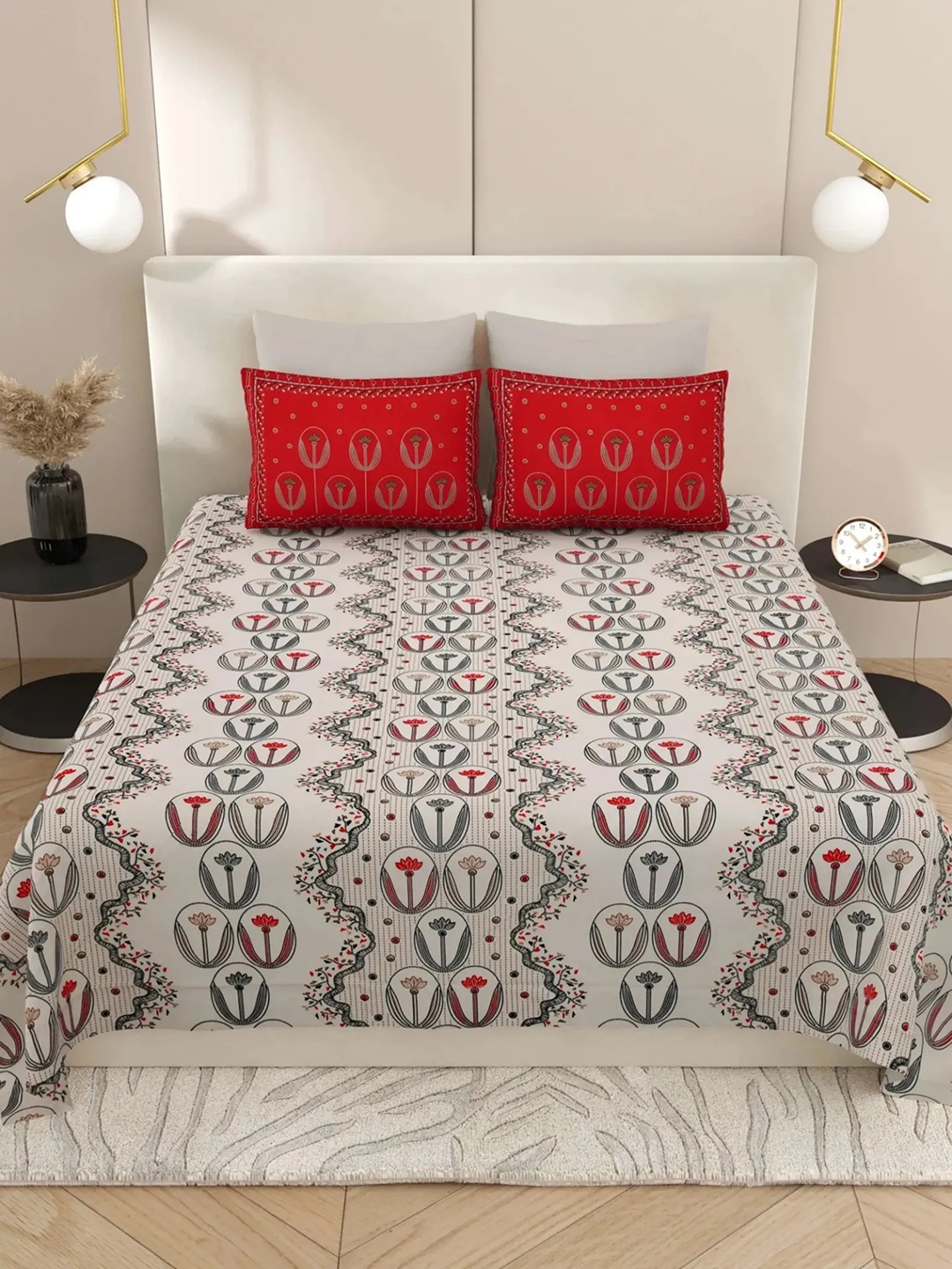 LIVING ROOTS Super King Size Jaipur Block Print Cotton Double Bedsheet & 2 Pillow Covers, Grey
LIVING ROOTS Super King Size Jaipur Block Print Cotton Double Bedsheet & 2 Pillow Covers, Grey